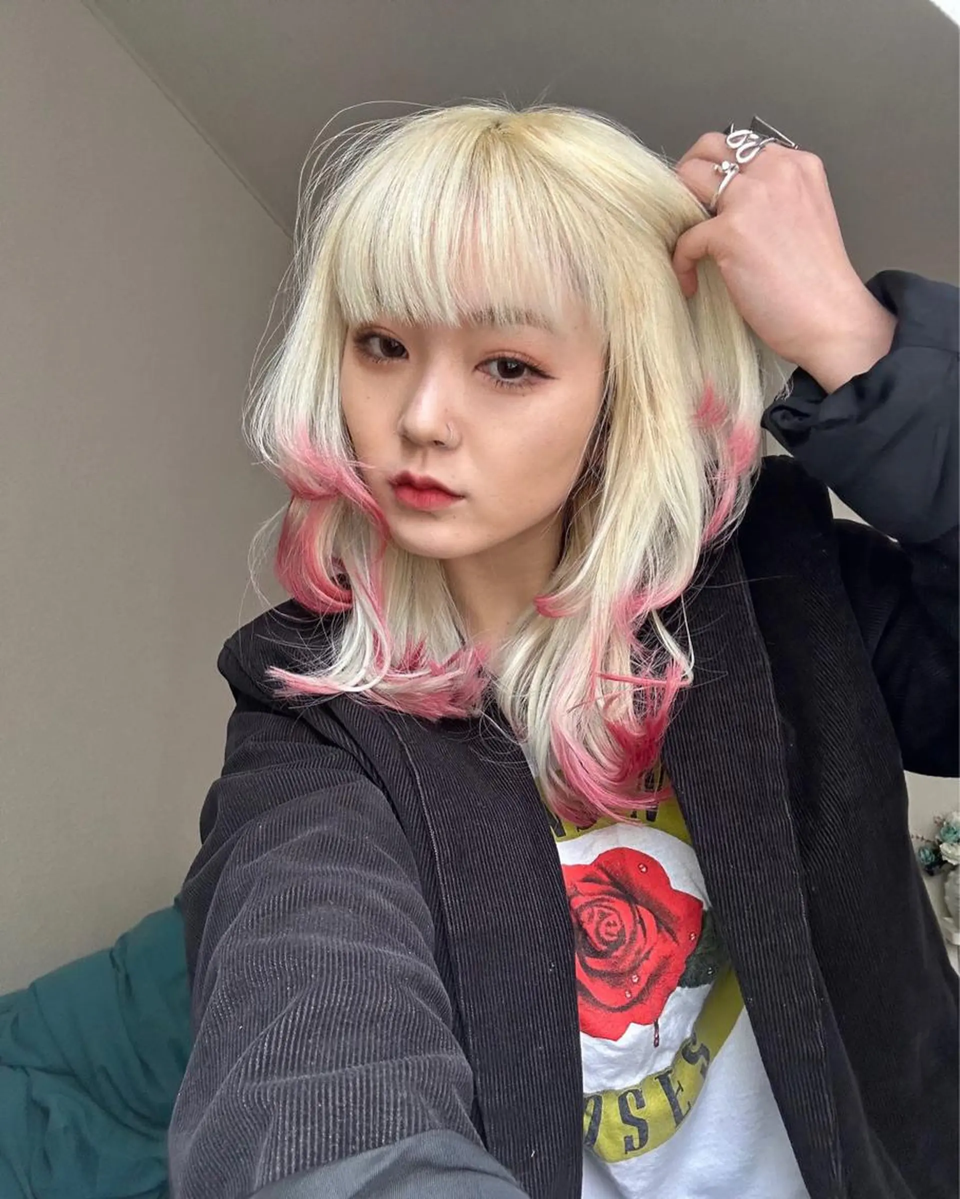 ミディアム カラー ヘアカラー 吉田一輝 外国人パーマのヘアスタイル