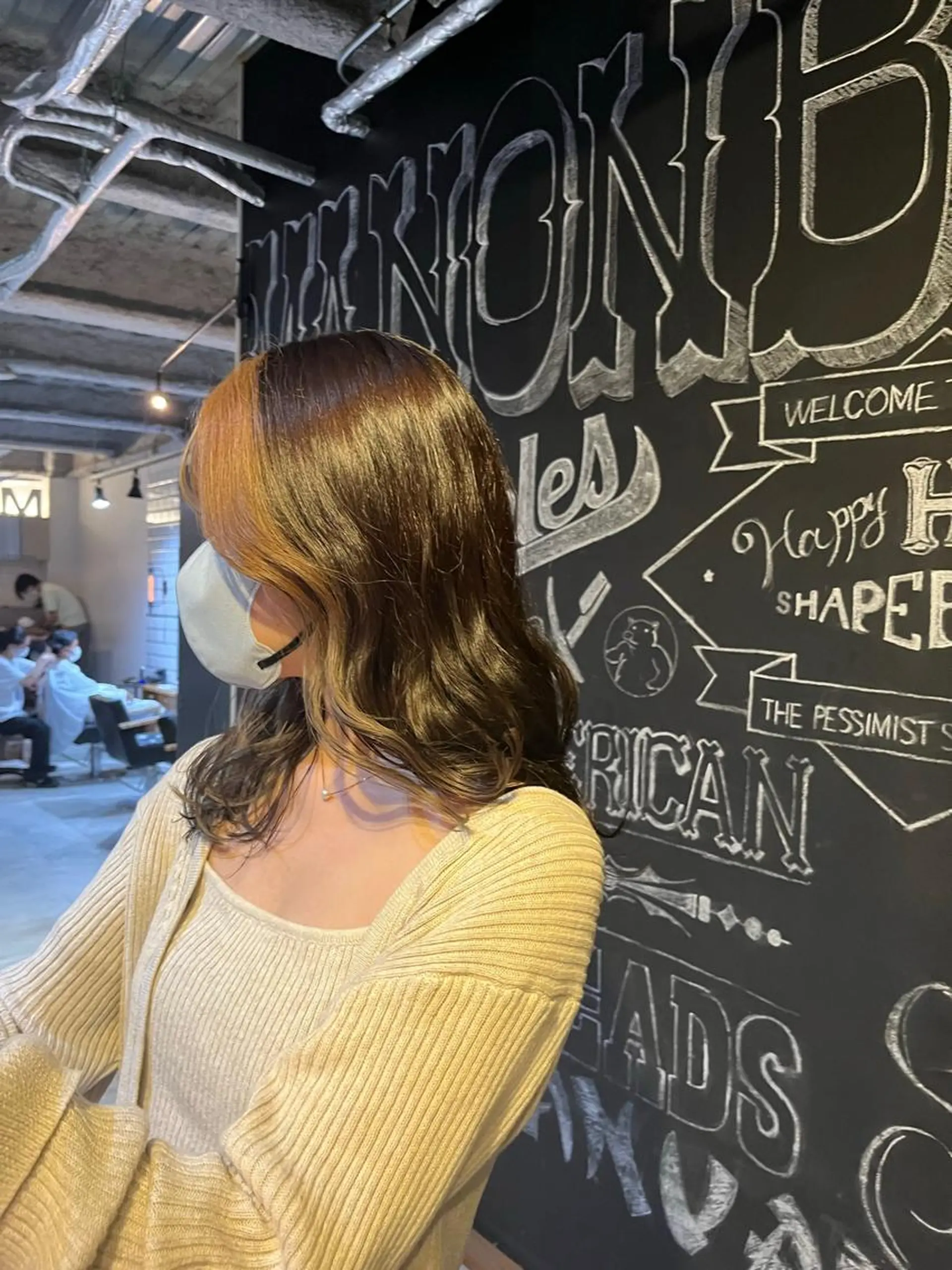 カラー ミストバング ベージュカラー ブリーチ  フェイスフレーミング the OSCAR所属・韓国ヘアスタイリスト Harukaのヘアスタイル