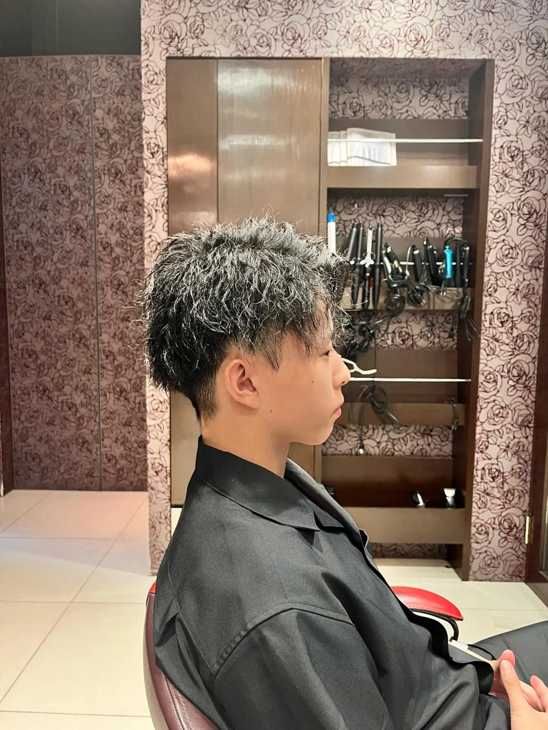 パーマ メンズ マッシュ カット パーマ 12月空きあり 上野颯太のヘアスタイル