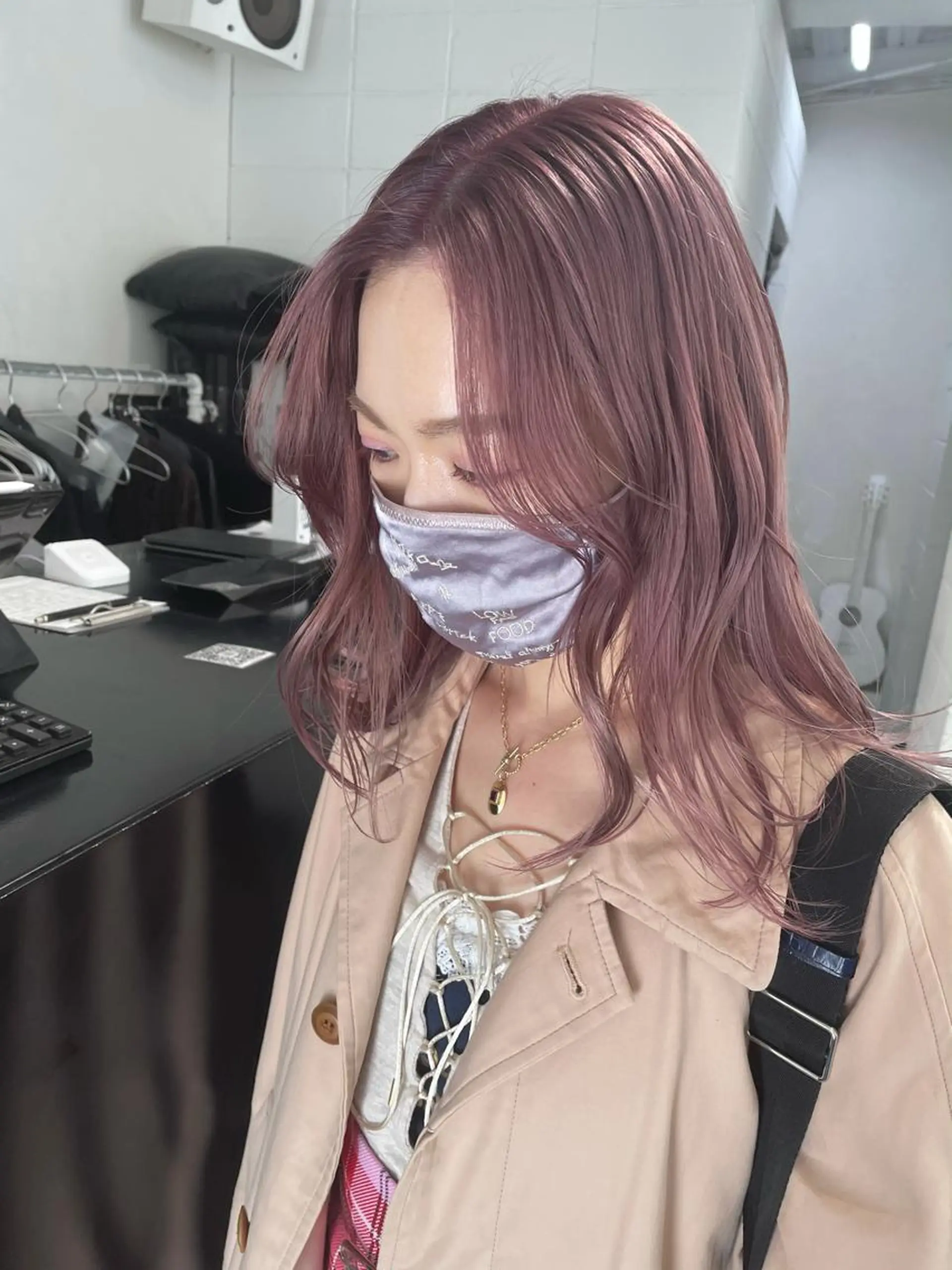 セミロング カラー ヘアアレンジ ブリーチ ラベンダーカラー ピンクカラー ピンクラベンダー カット ヘアカラー トリートメント 艶ハイトーン/ヘア アレンジAYAKAのヘアスタイル