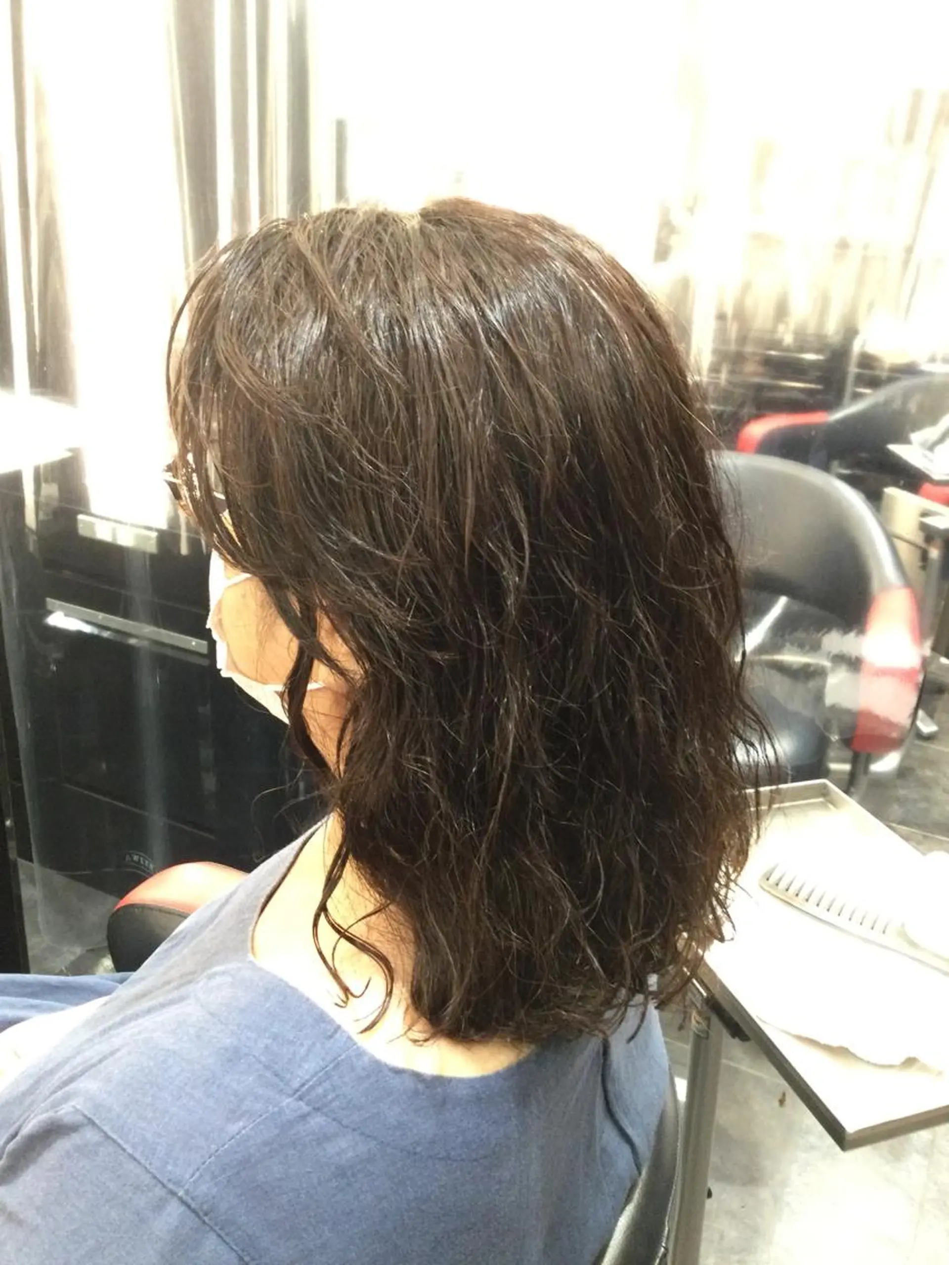 セミロング カラー パーマ Annon プライベートサロンのヘアスタイル