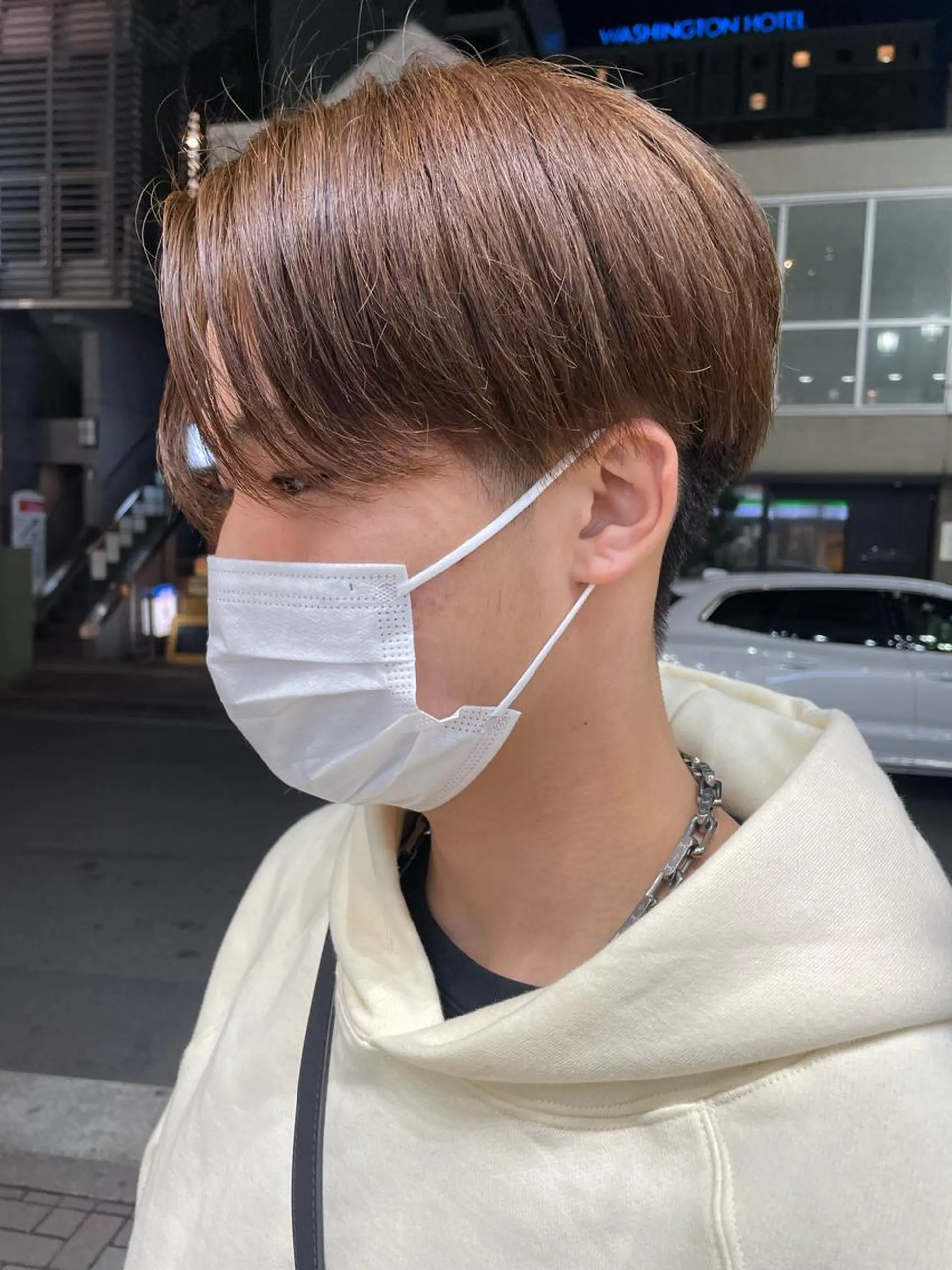 ショート メンズ メンズブリーチ センターパート メンズインナーカラー マッシュ 髪質改善 カット 韓国ヘア🦋 MIYUのヘアスタイル