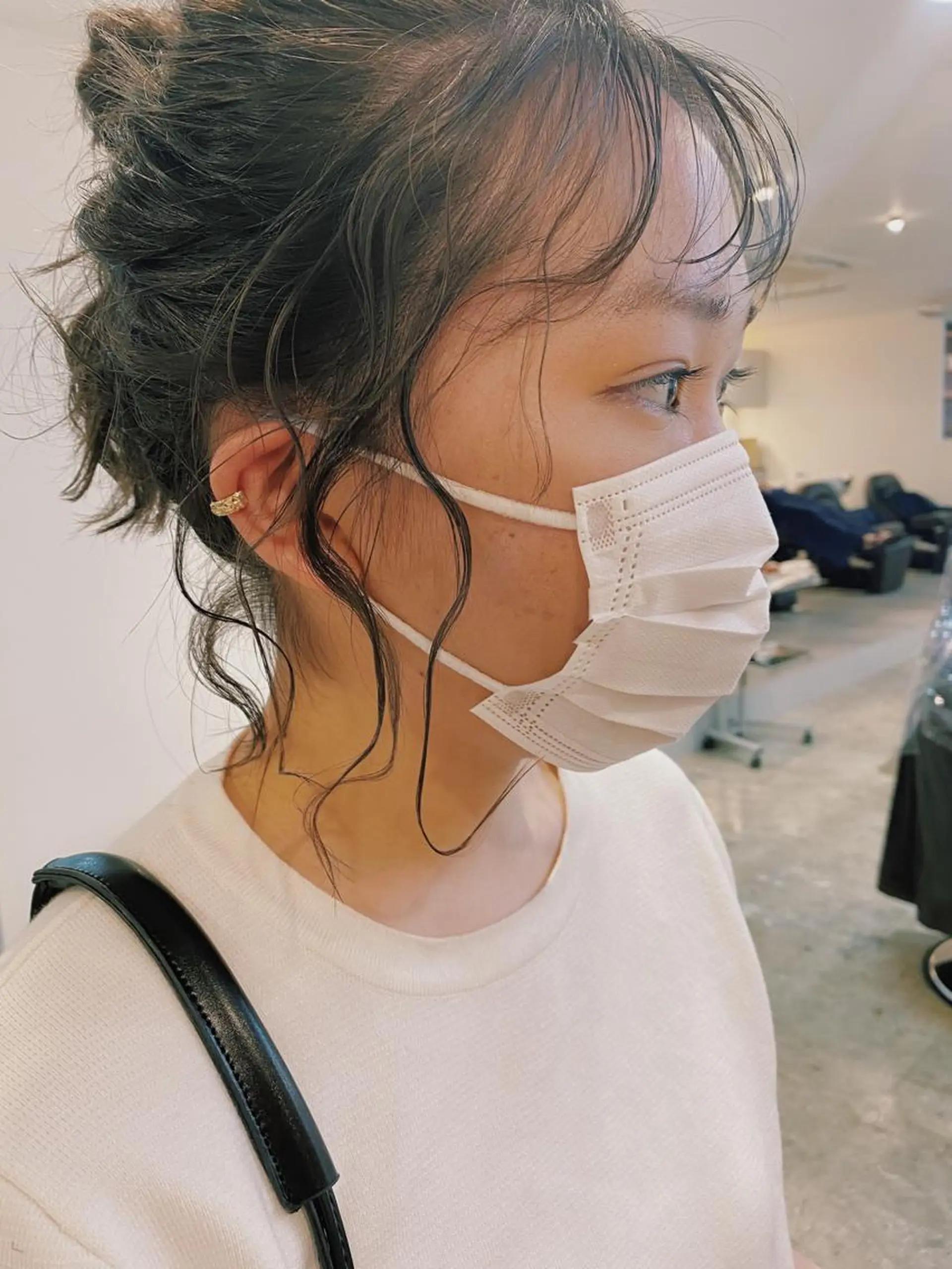 ショート カラー ヘアアレンジ お団子ヘア ボブ fit stand /HIIRAGIのヘアスタイル