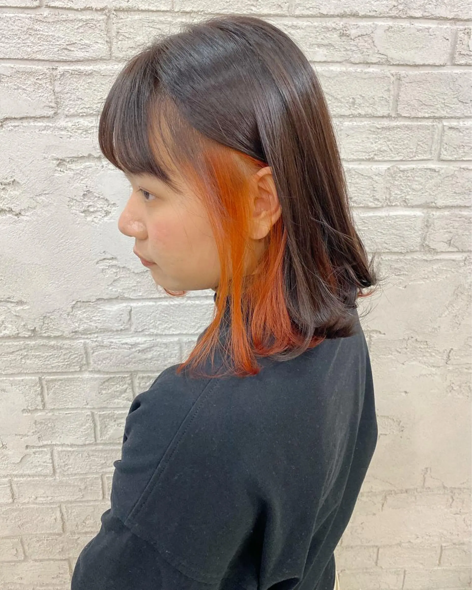 ミディアム カラー オリーブ/アッシュ やわらか透明感カラーのヘアスタイル