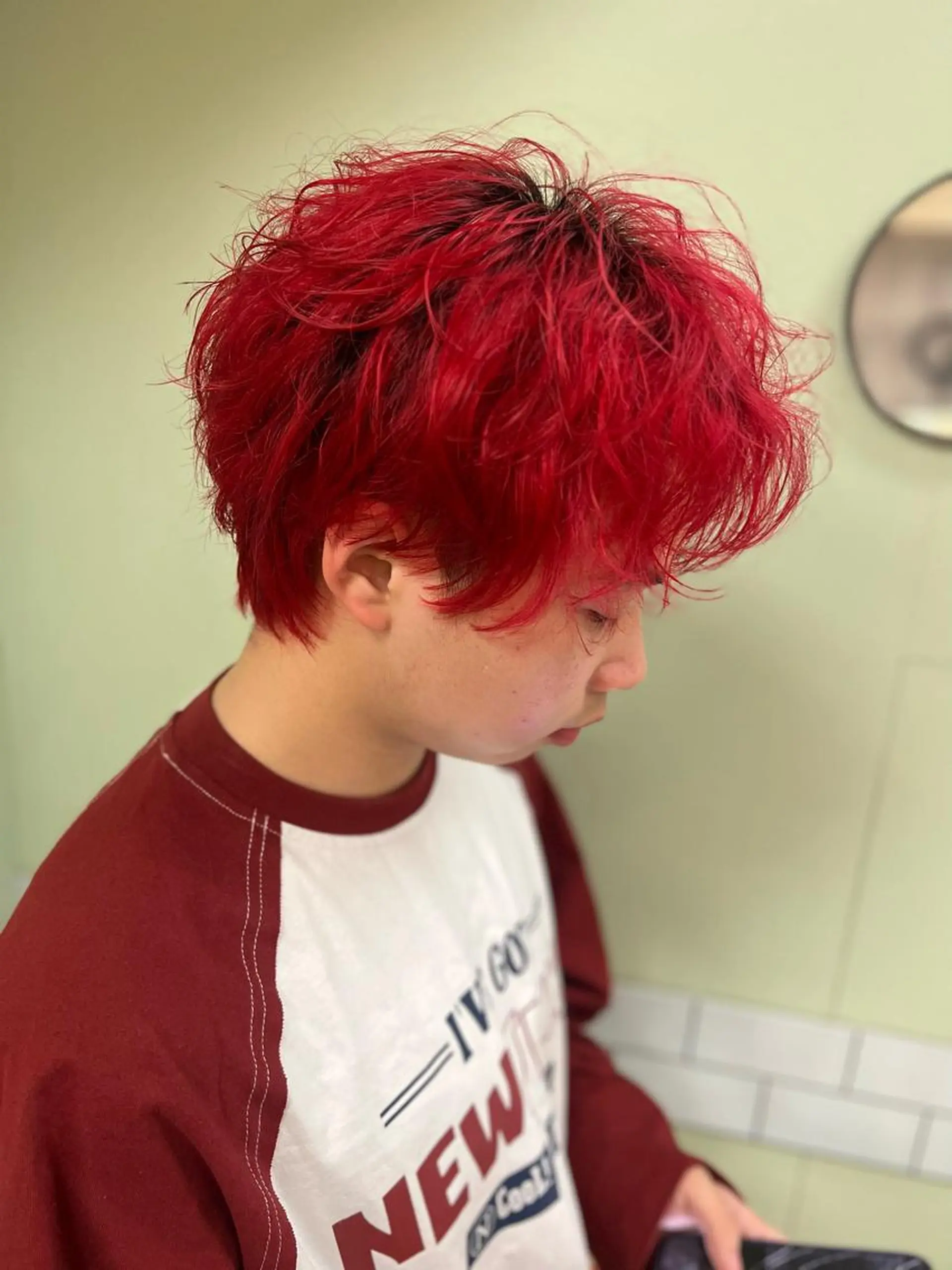 ショート カラー メンズ 顔周りレイヤー カット❄️石川瑠青のヘアスタイル