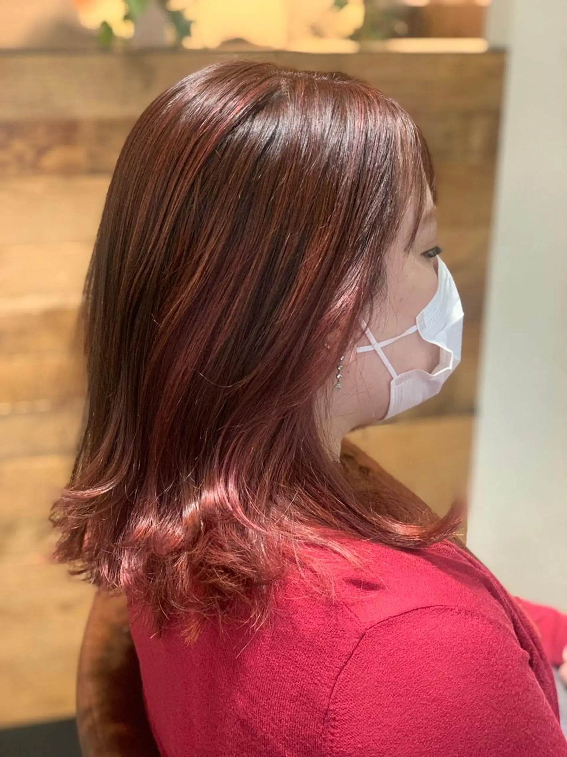 ミディアム カラー バレイヤージュ レイヤーカット ヘアカラー ハイライト✨髪質改善 TAKAさんです😊のヘアスタイル