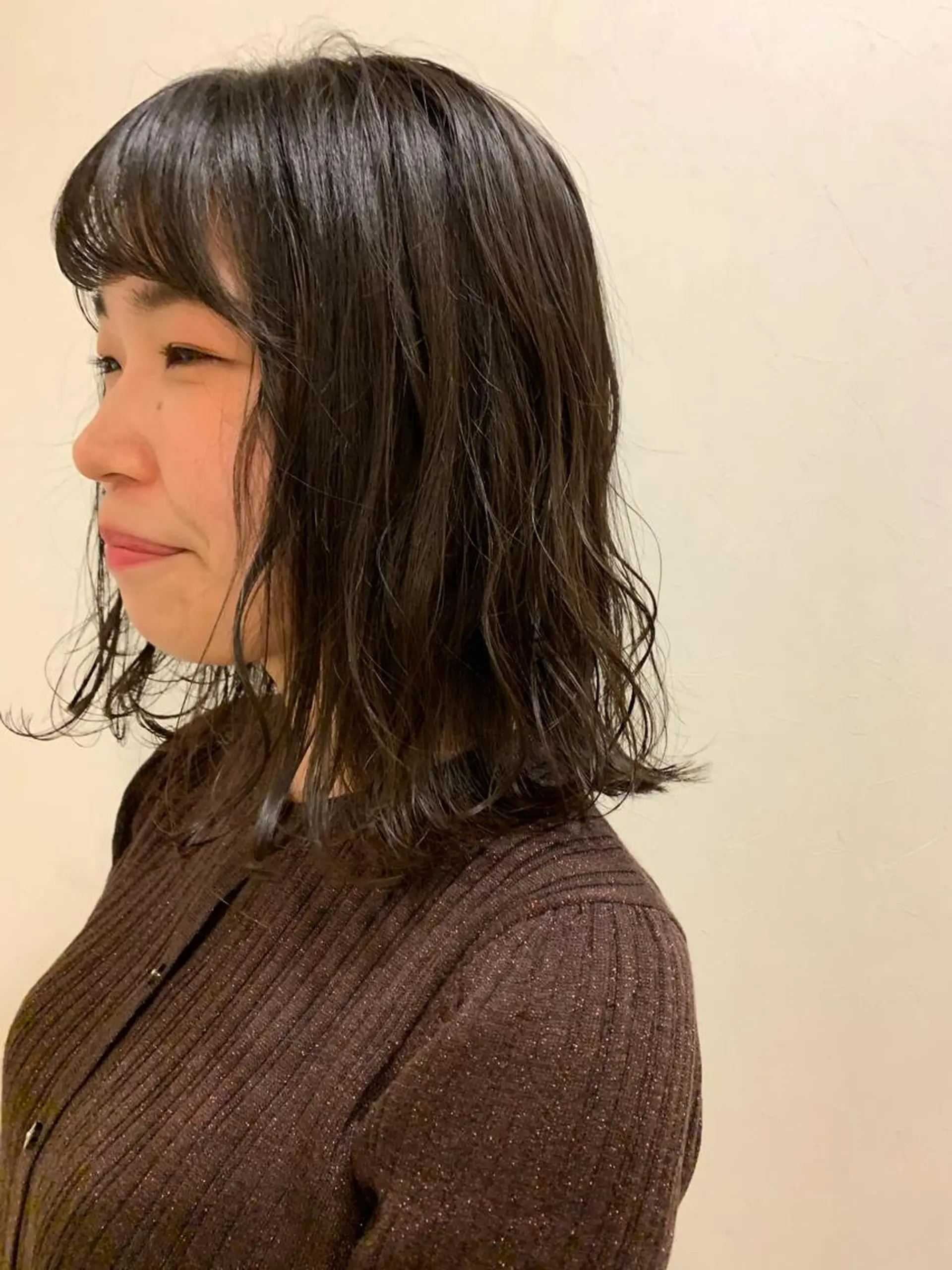 ミディアム パーマ/透明感カラー /ボブ/吉田一生のヘアスタイル