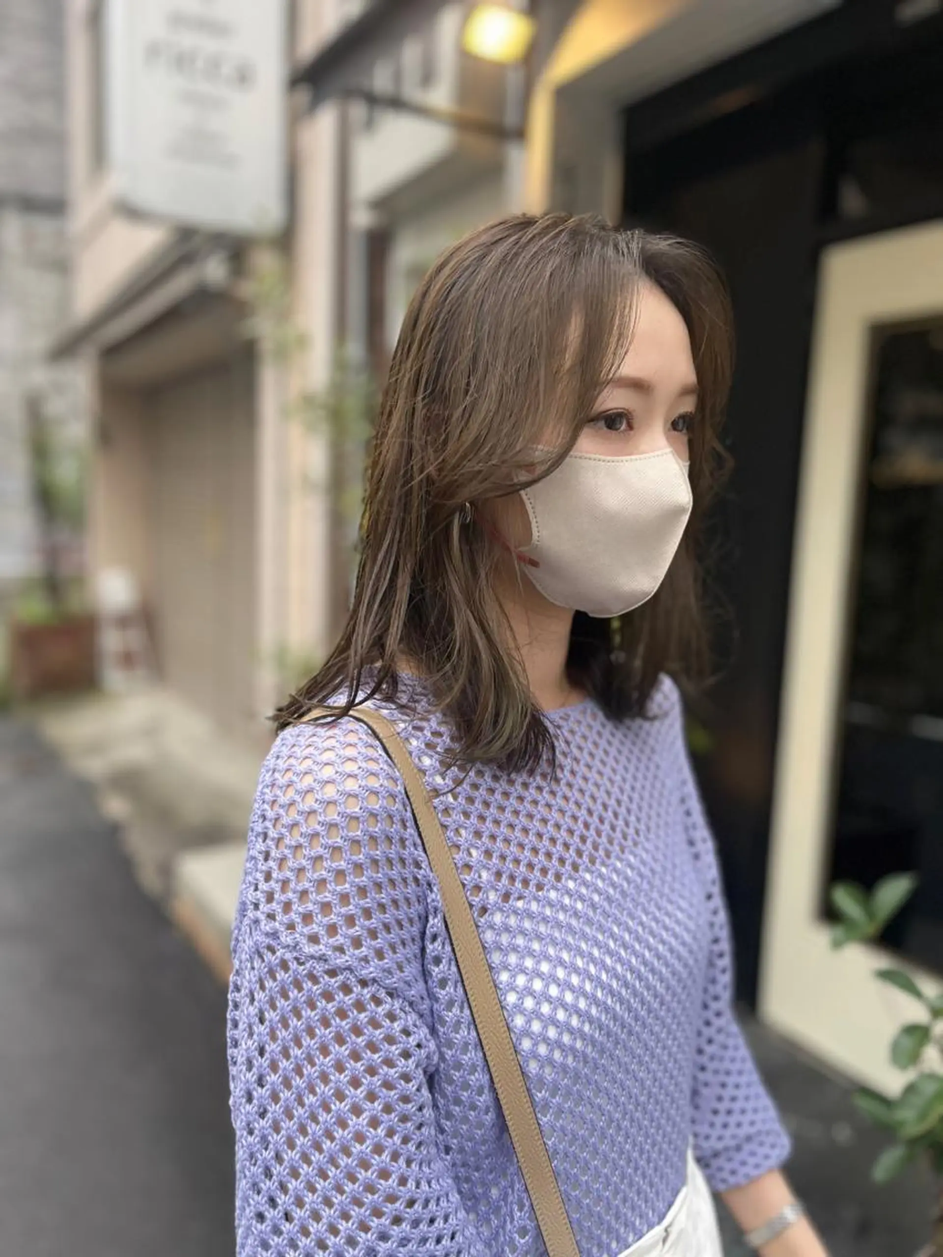 ミディアム カラー ベージュカラー オリーブベージュ カット ヘアカラー SALOWIN神戸三宮店所属・【美髪を叶える】中谷 彰宏（アキ)のヘアスタイル