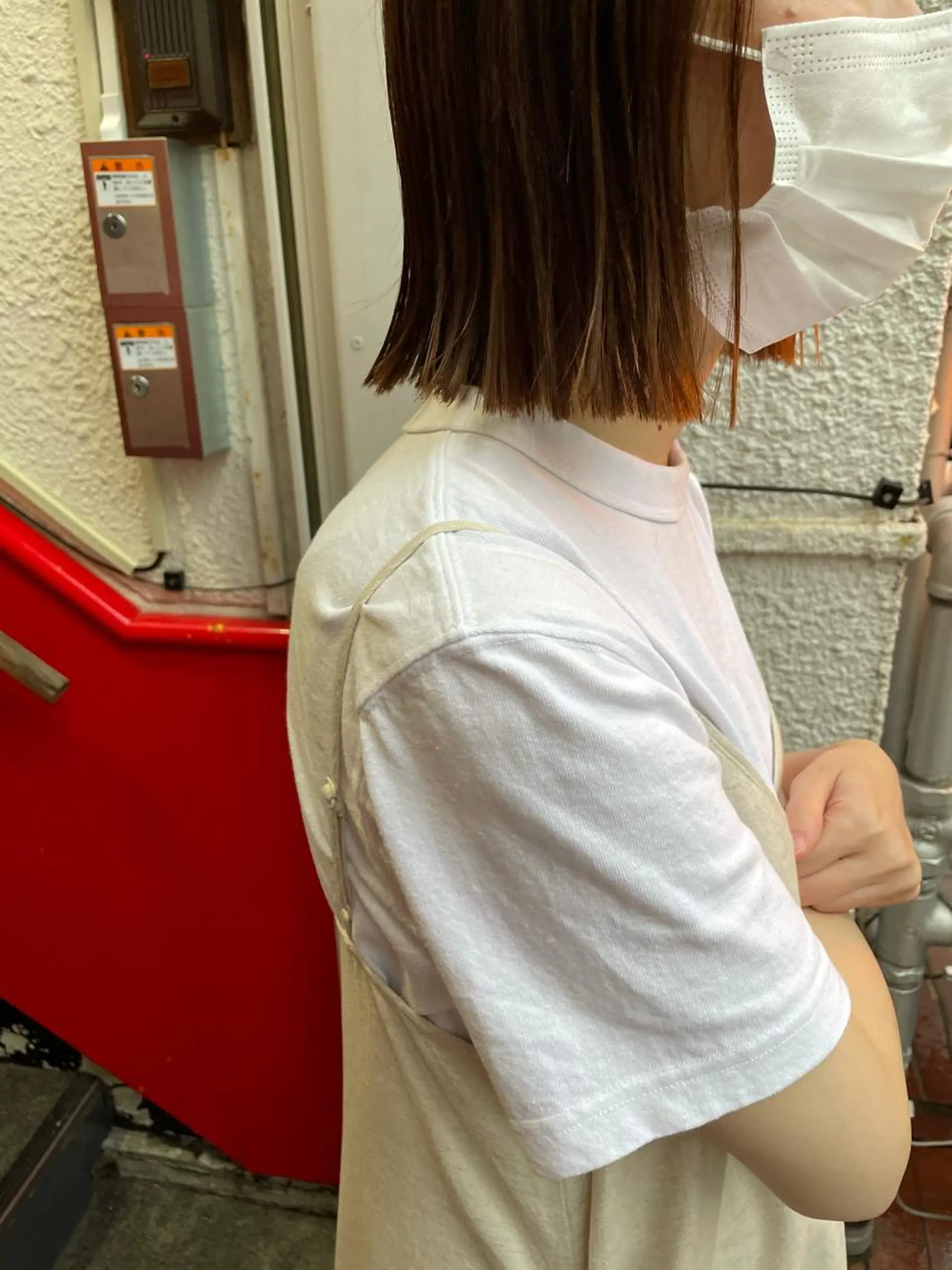 ミディアム カット ヘアカラー 縮毛矯正 トリートメント さの あやねのヘアスタイル