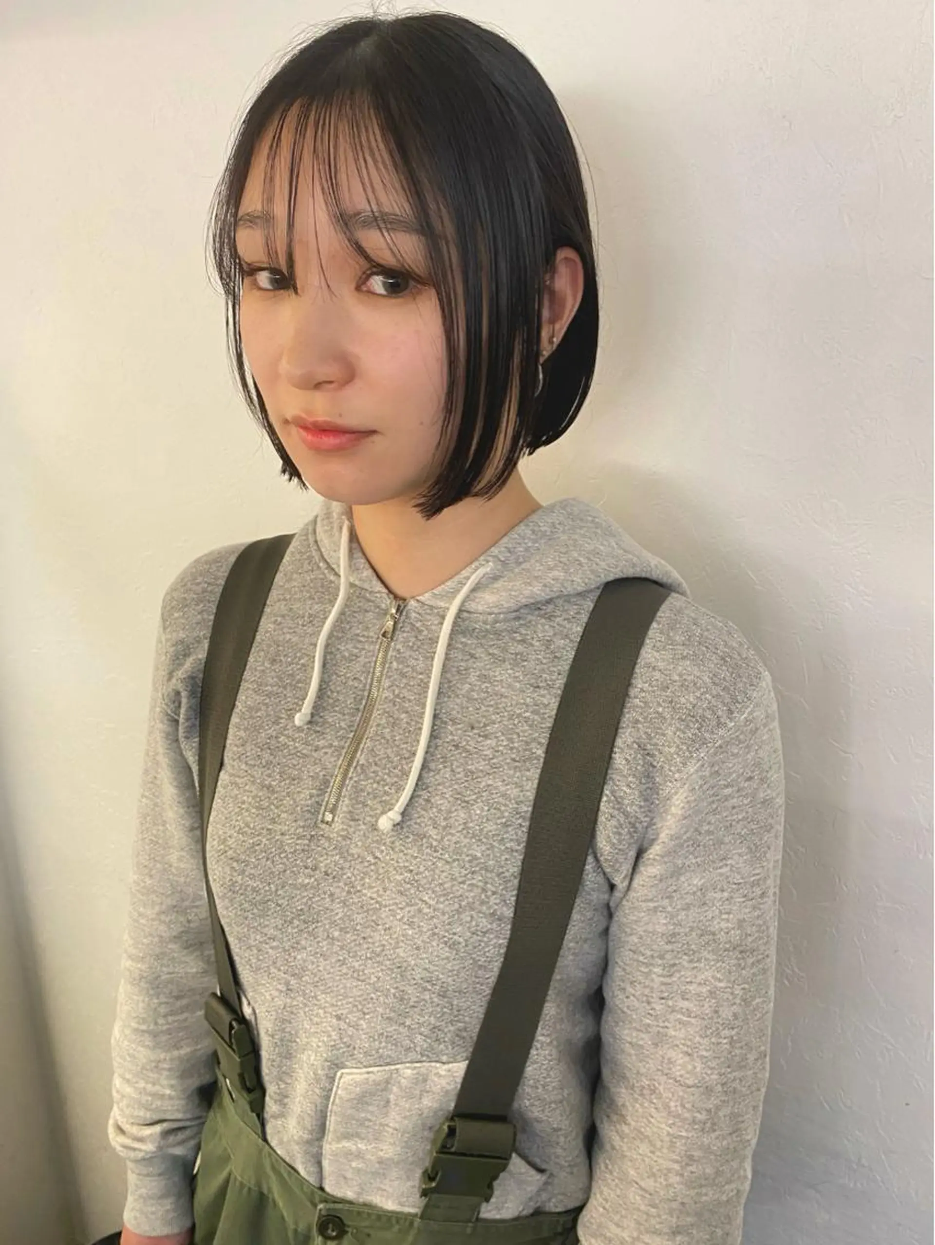 ショート カラー 切りっぱなしボブ ボブ カット ヘアカラー 森貴裕/ベージュ/ パーマ/オリーブのヘアスタイル