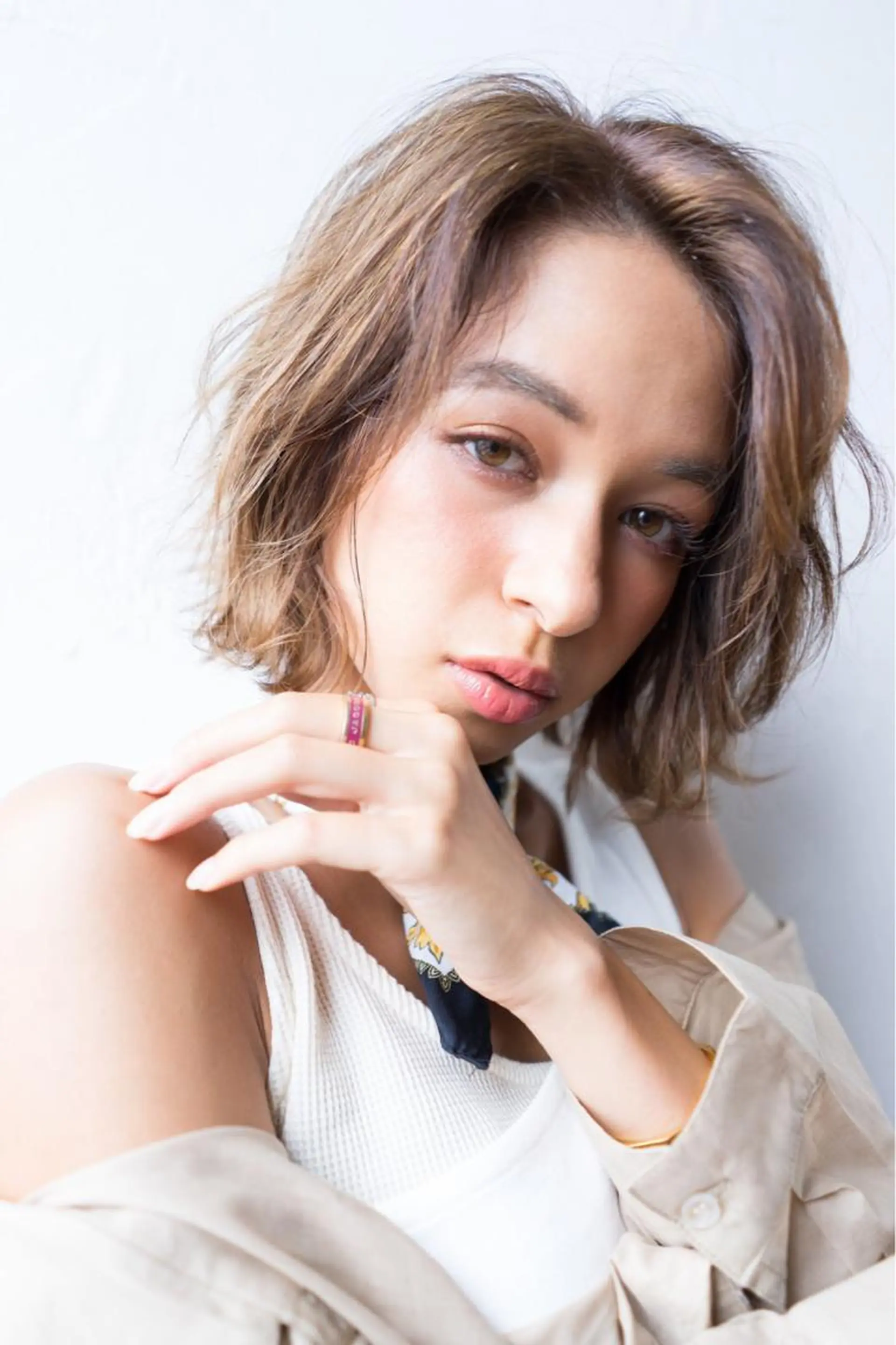 ショート カラー レイヤー/韓国/ 顔周り/しんやのヘアスタイル