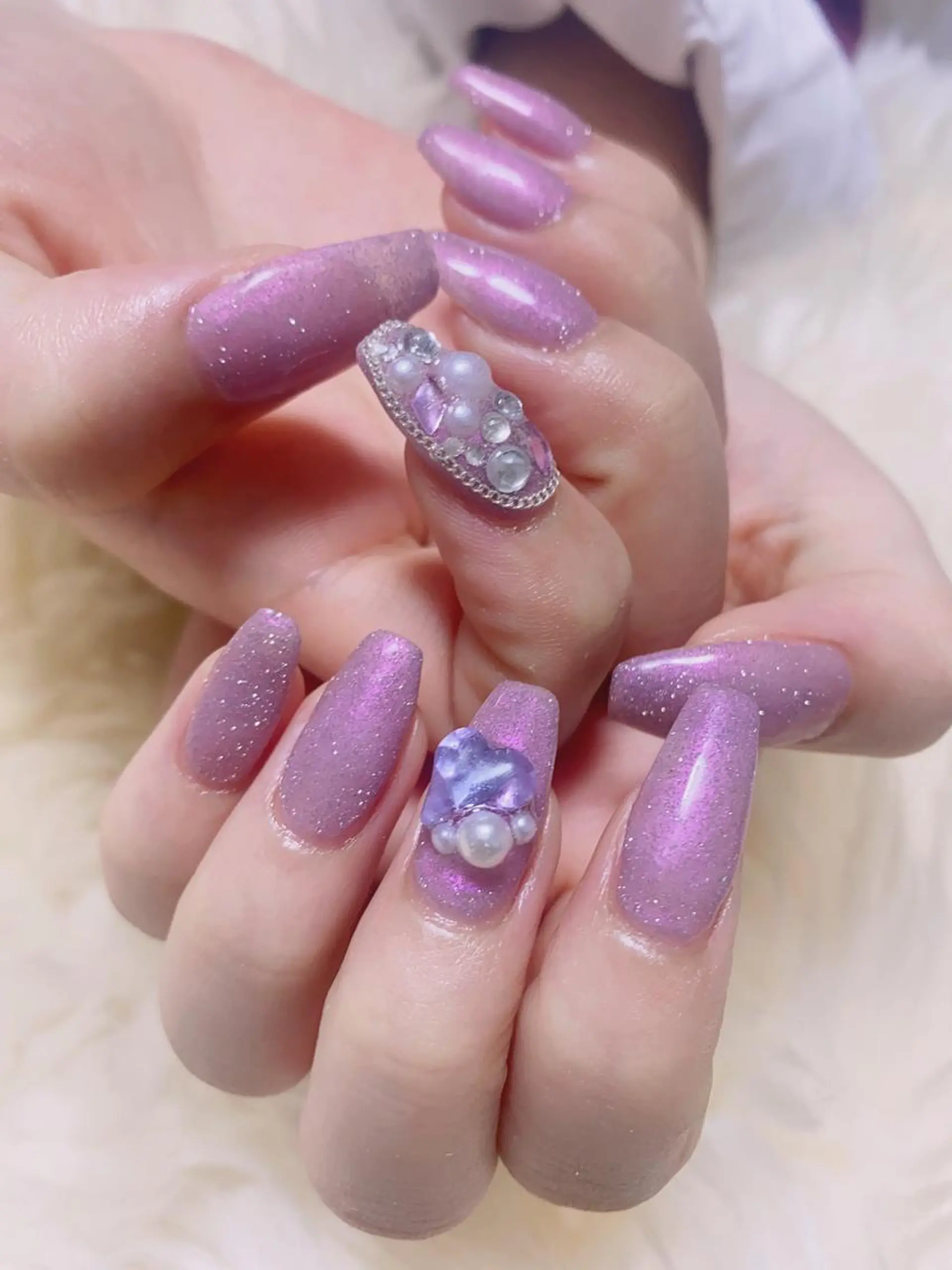 セミロング ハンドネイル ハンドケア 💜MIYA nail川崎店のネイルデザイン
