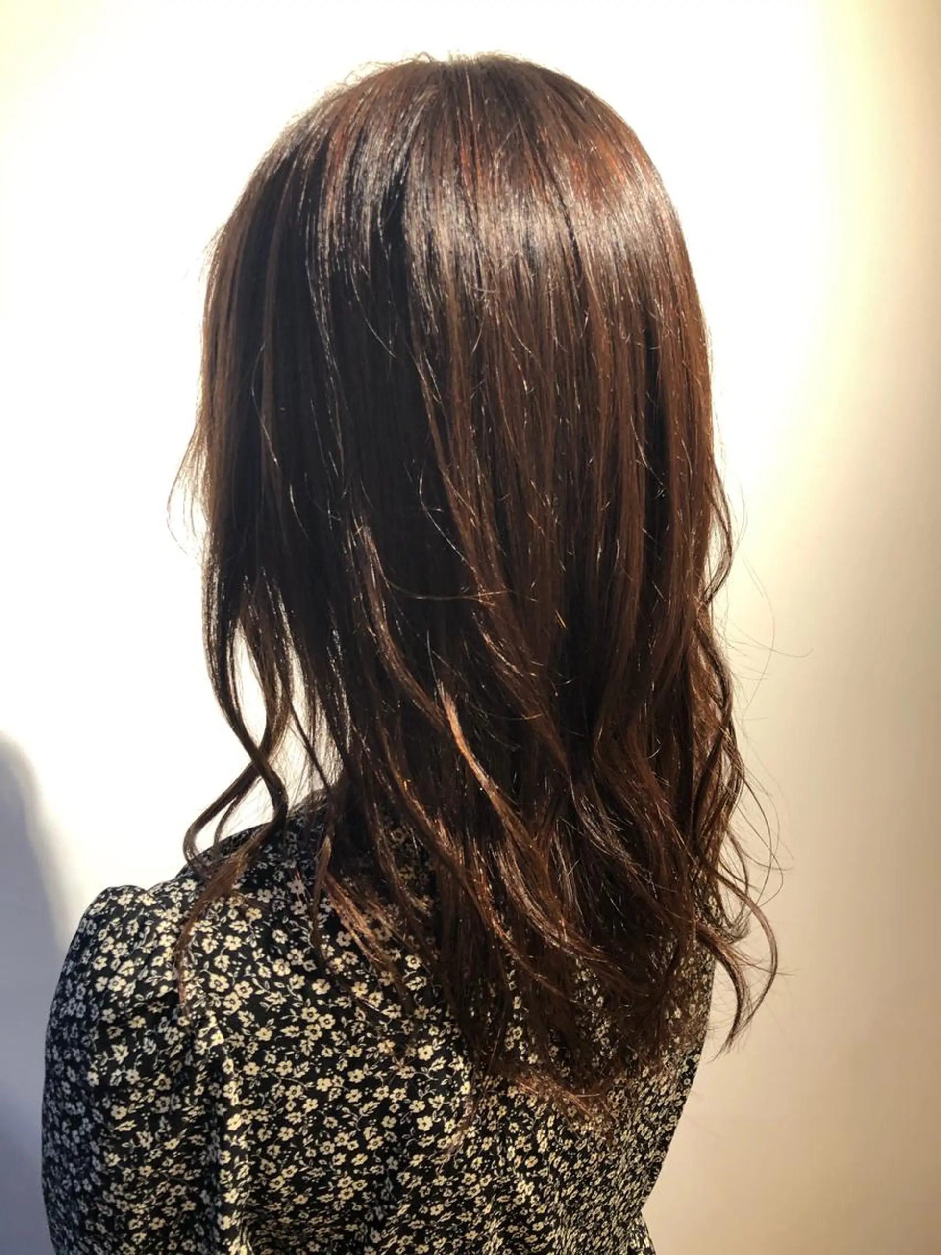 セミロング オレンジブラウン たけだ れなのヘアスタイル