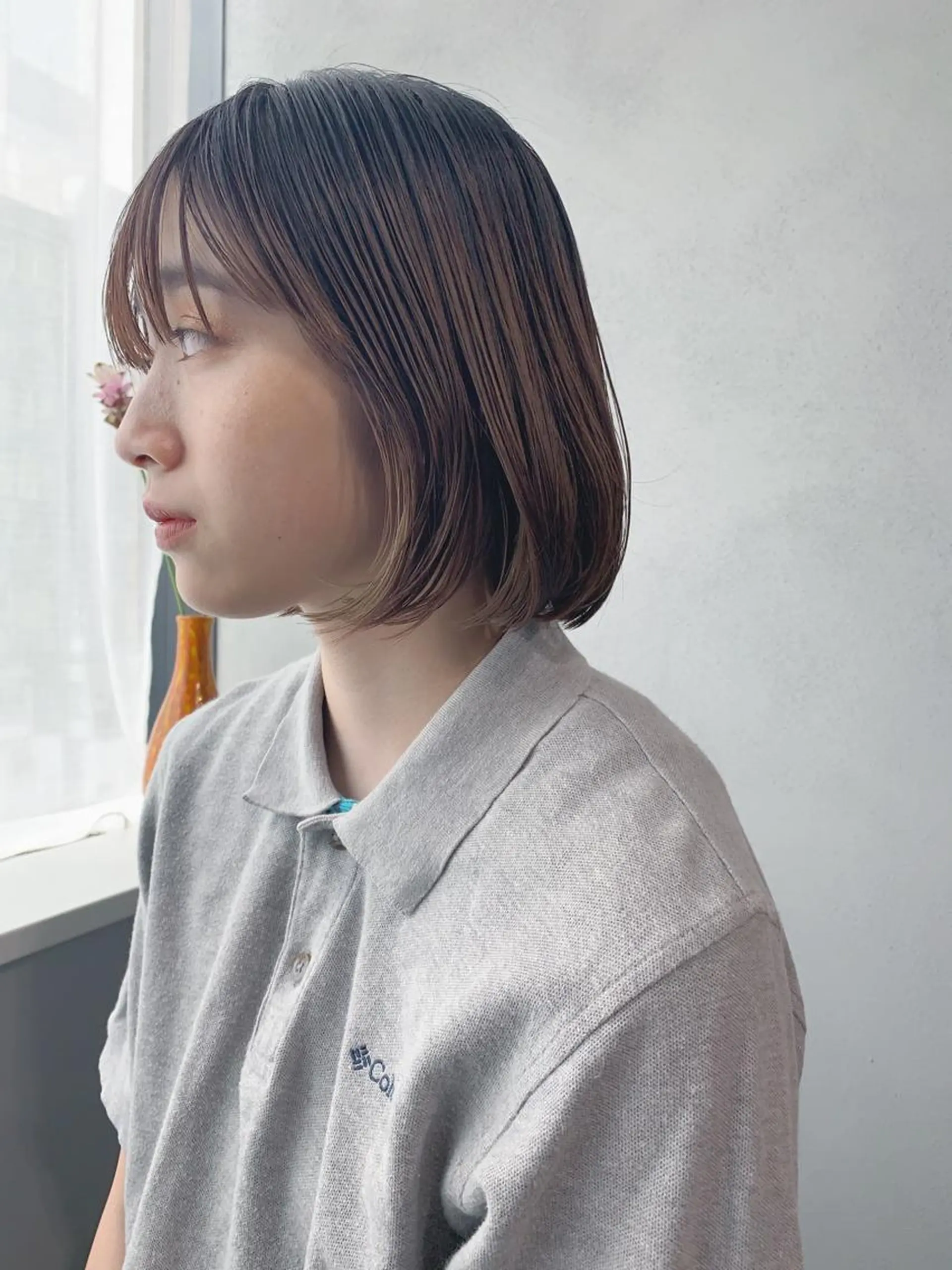 ショート カラー ボブパーマコテ巻き風 パーマNo1深江秀平のヘアスタイル