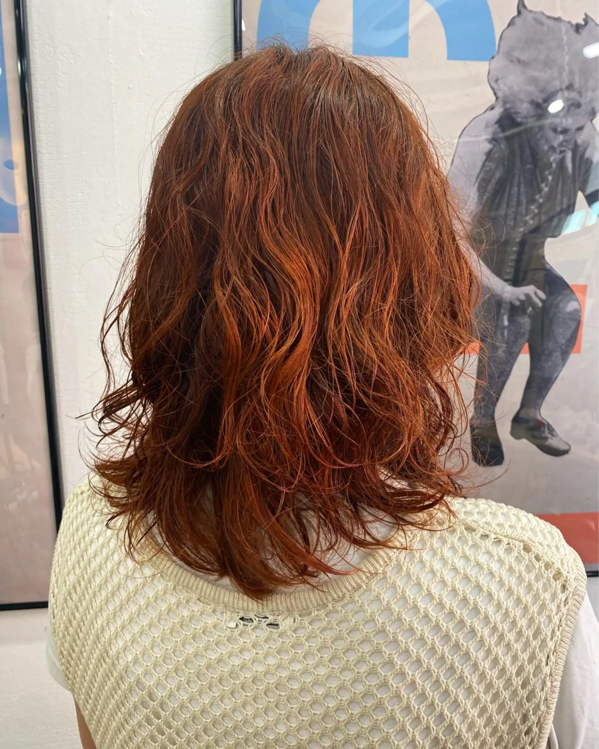 ミディアム カラー オレンジ 暖色カラー/天神/ ヘイマサクラのヘアスタイル