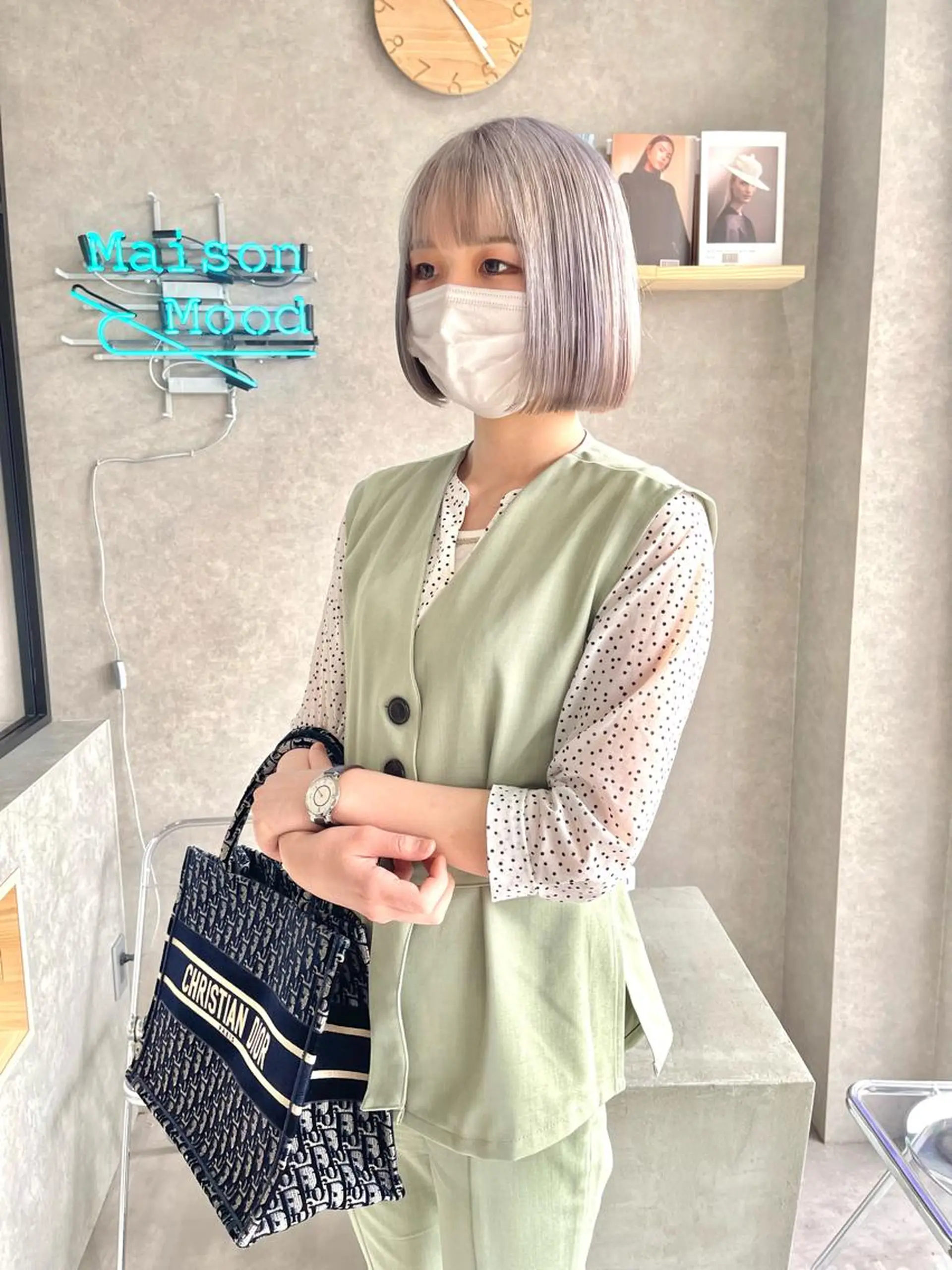 ミディアム カラー カット ヘアカラー トリートメント mood tatemachiのヘアスタイル