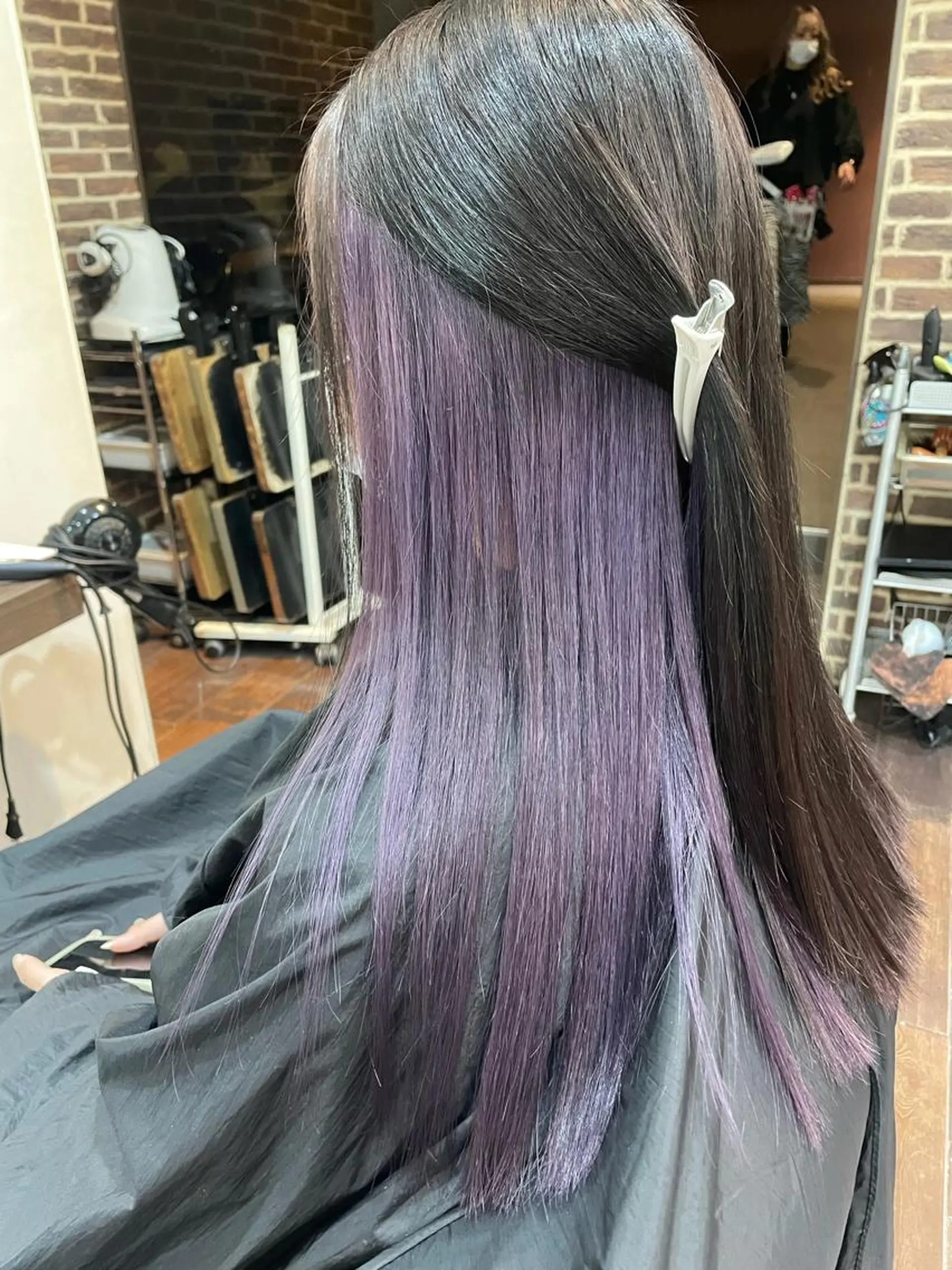 ロング カラー ベージュカラー ダブルカラー インナーカラー ヘアカラー トリートメント 韓国ヘア🦋 MIYUのヘアスタイル