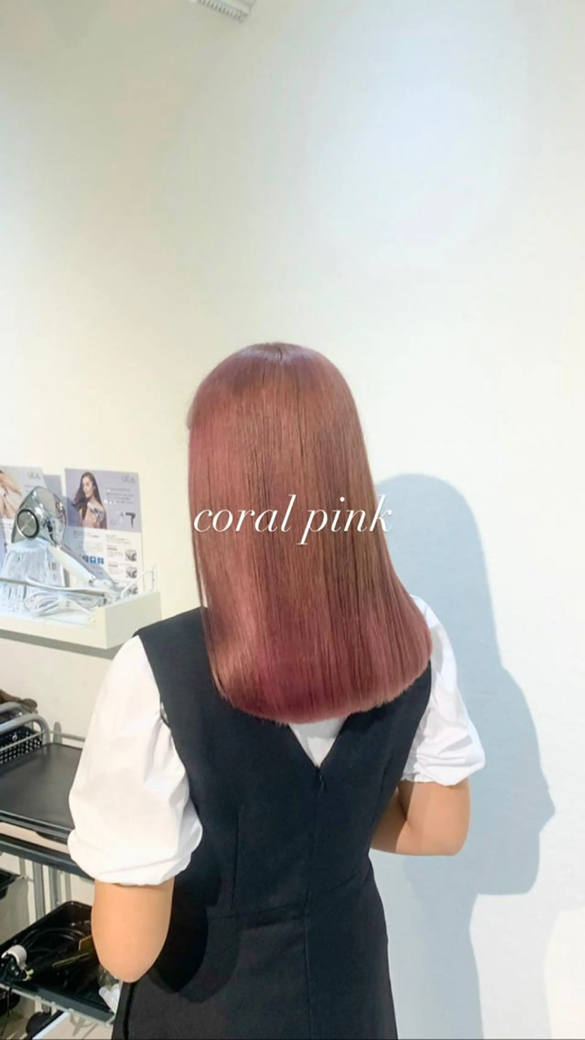 セミロング カラー ブリーチ ピンクカラー 縮毛矯正とレイヤー /杉村凜汰郎のヘアスタイル