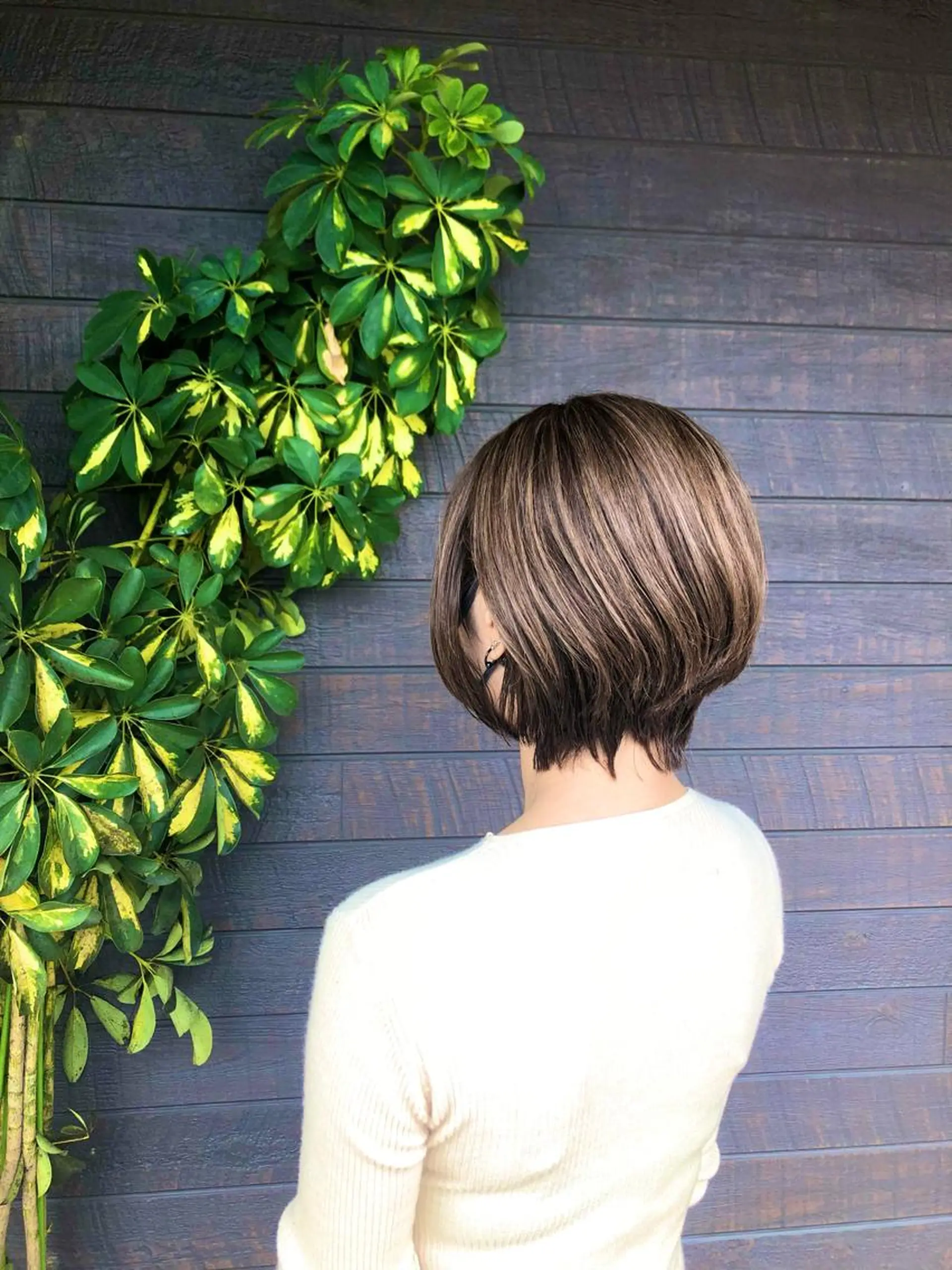 ショート ヘアカラー 太白区白髪ぼかし/ ボブカット/千葉達人のヘアスタイル