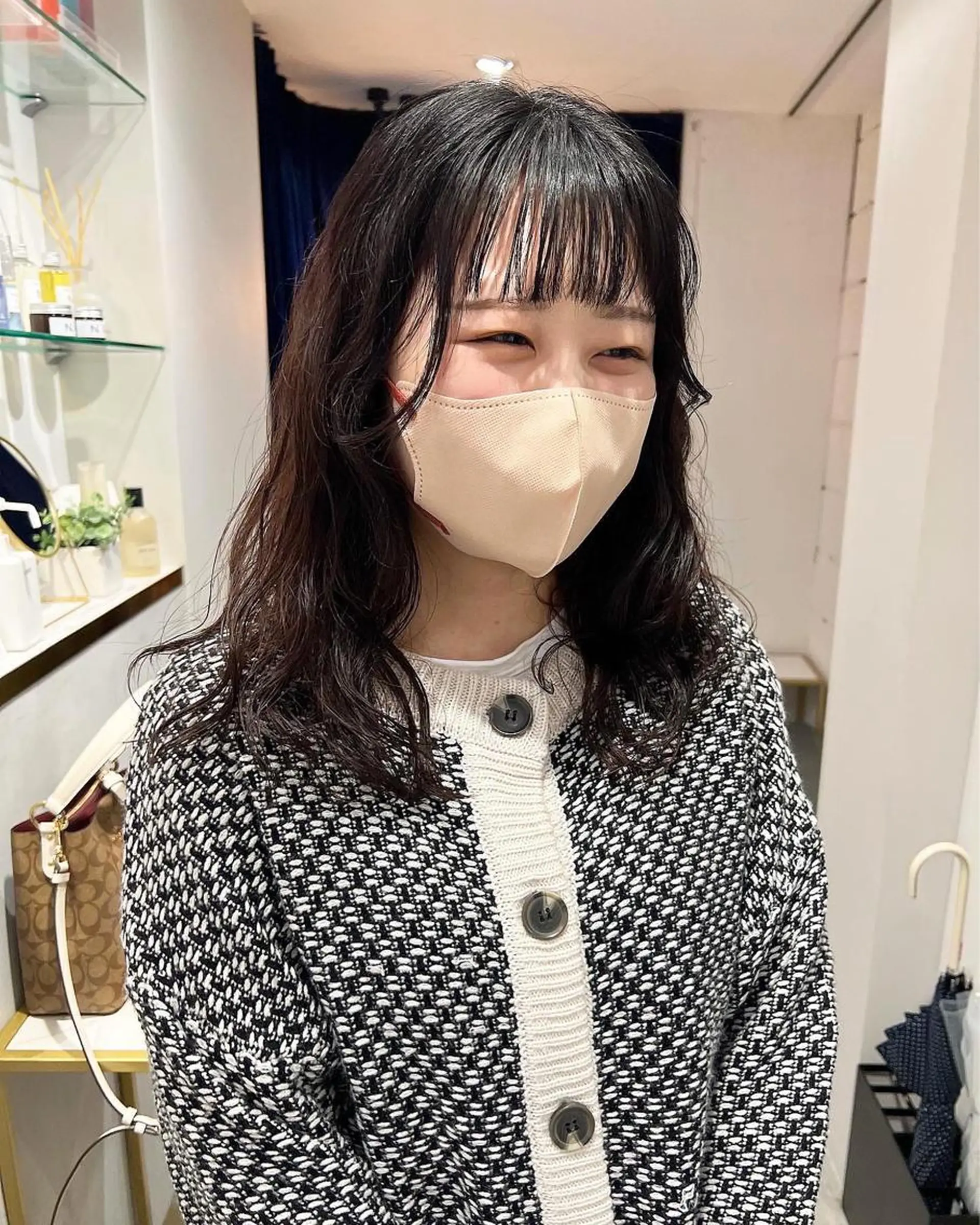 セミロング 縮毛矯正 上原 みちるのヘアスタイル