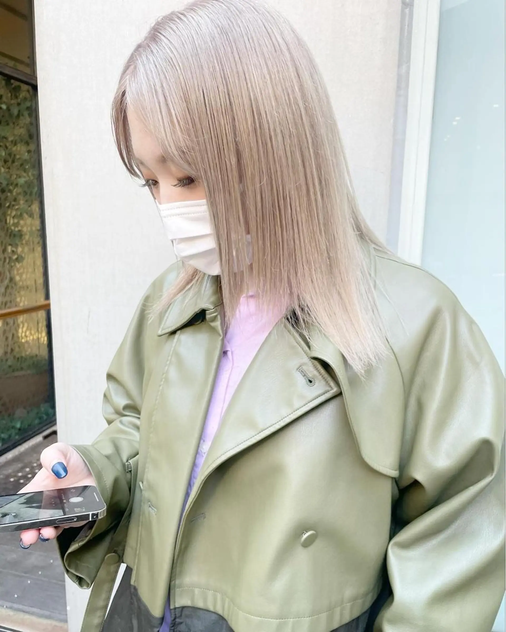 ミディアム カラー i.osaka所属・たつ/レイヤーカット 顔周り/髪質改善のヘアスタイル