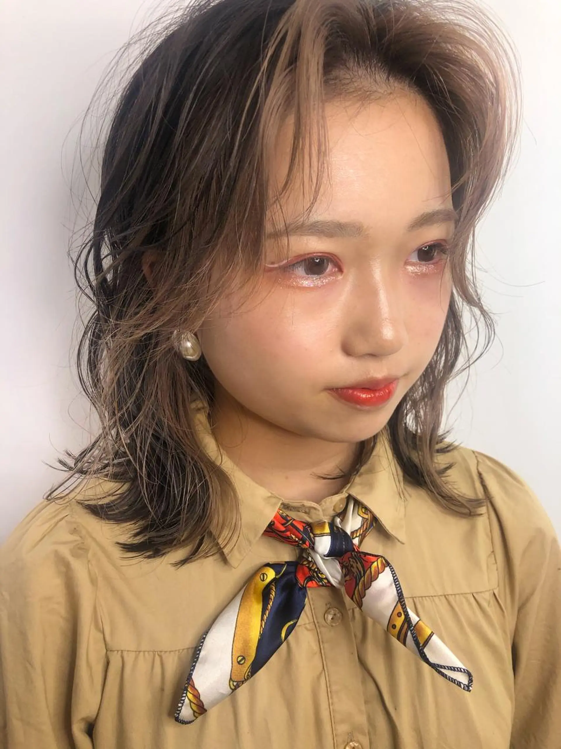 ミディアム ヘアカラー 関 京磨のヘアスタイル