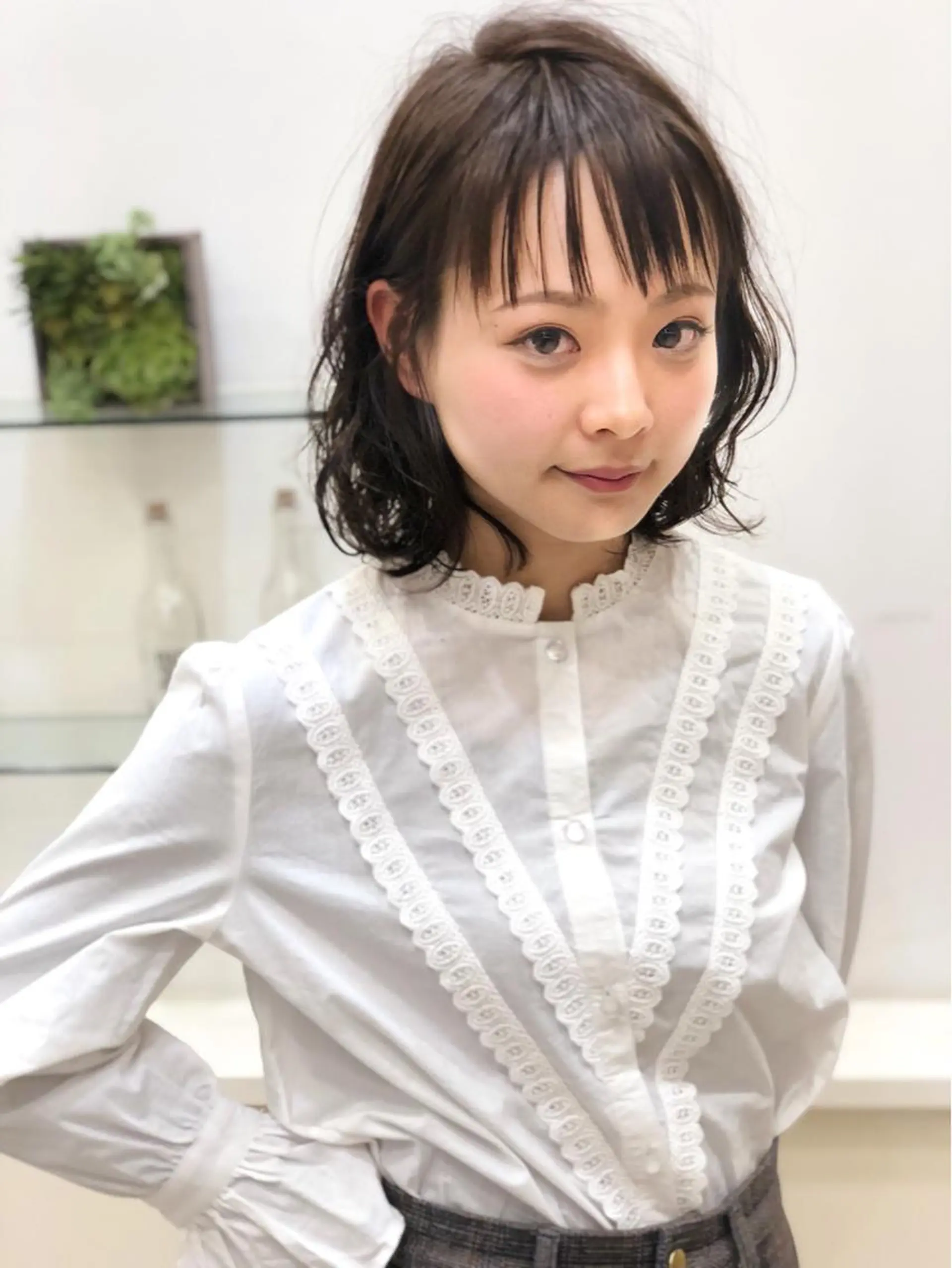 ショート カラー パーマ アッシュ ディレクター ノナカのヘアスタイル