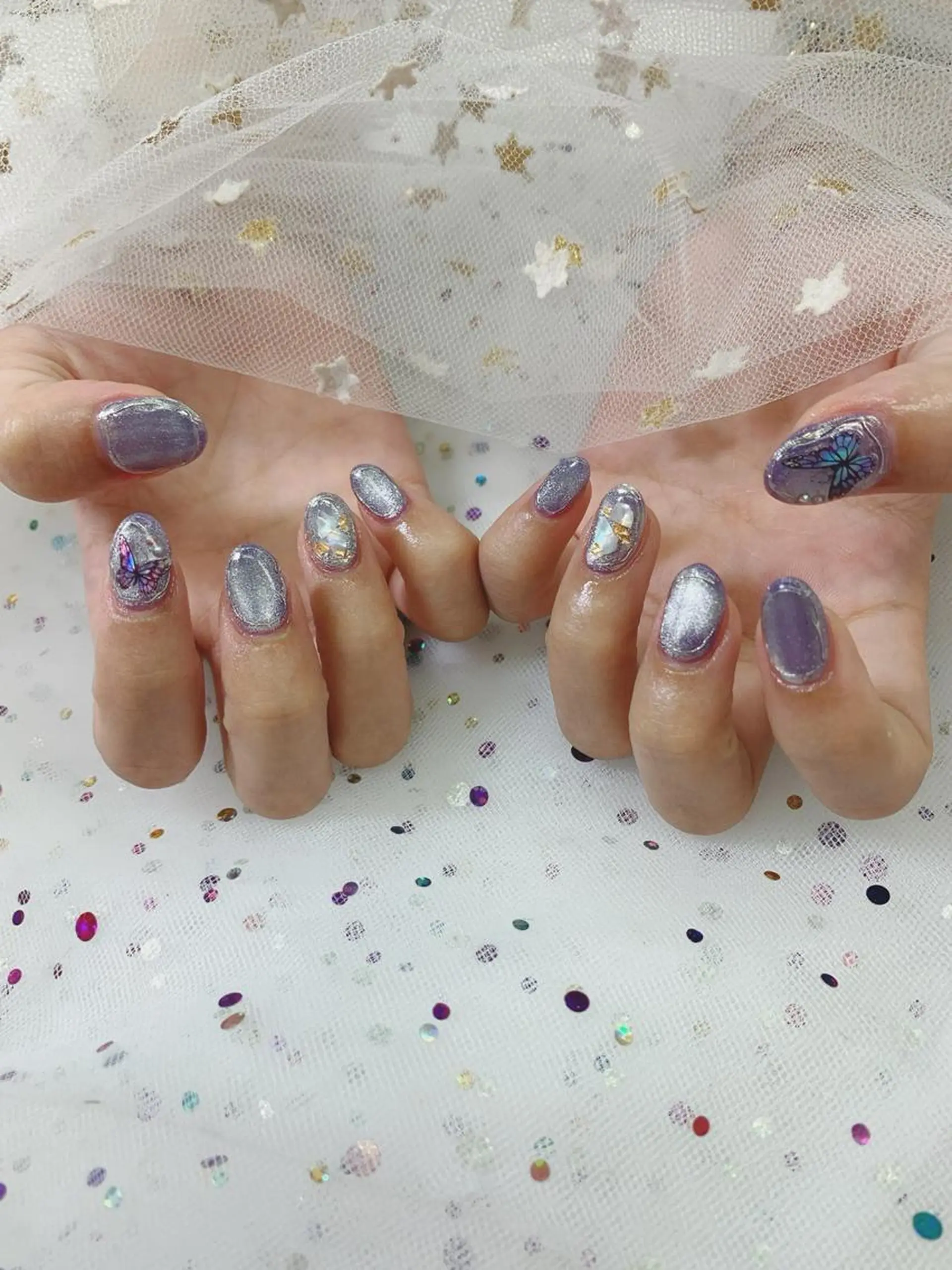 ネイル 🦋ネイルサロン ブラン🌈ゆりのネイルデザイン