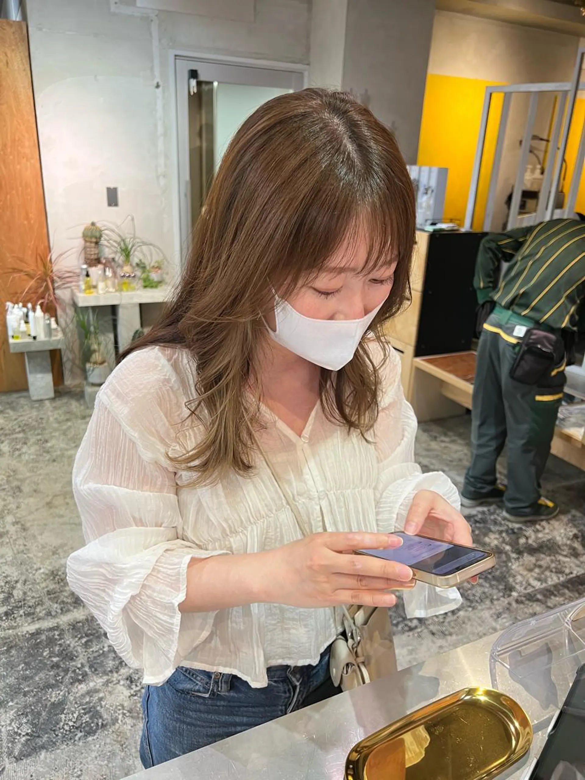 セミロング カラー アッシュ ベージュカラー インナーカラー ホワイトベージュ 北花田美容師🍃村尾 光太/むらのヘアスタイル