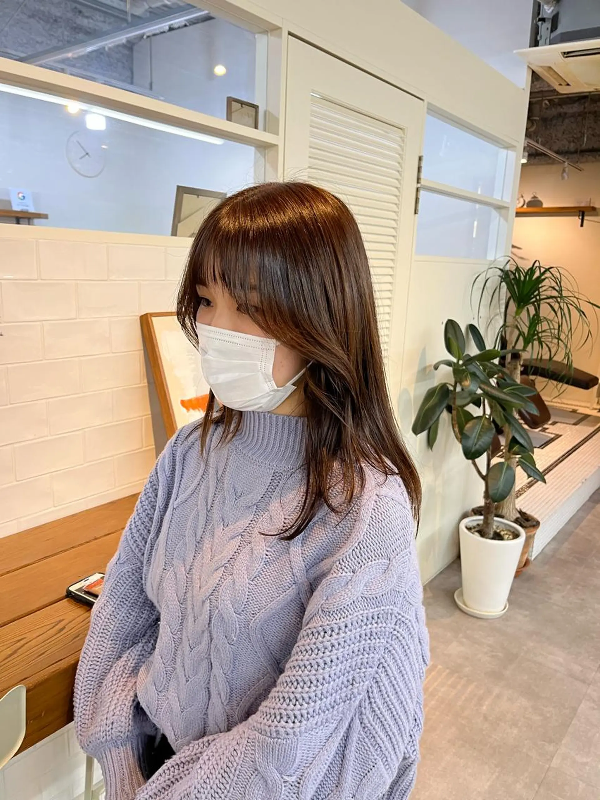 セミロング カラー 顔周りカット カット ヘアカラー benji仙台所属・KOKI/ ボブ/ パーマ/透明感カラーのヘアスタイル