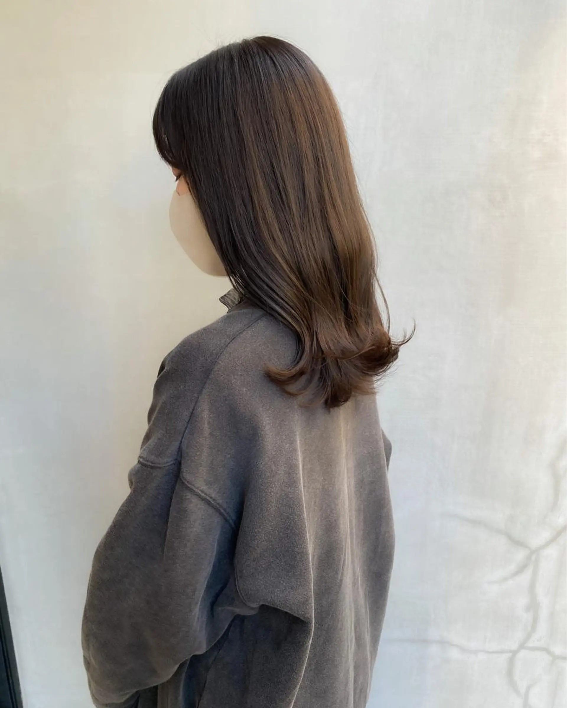 ミディアム カラー ブラウンカラー オリーブブラウン 板谷みさき /艶ボブ/藤沢美容室のヘアスタイル