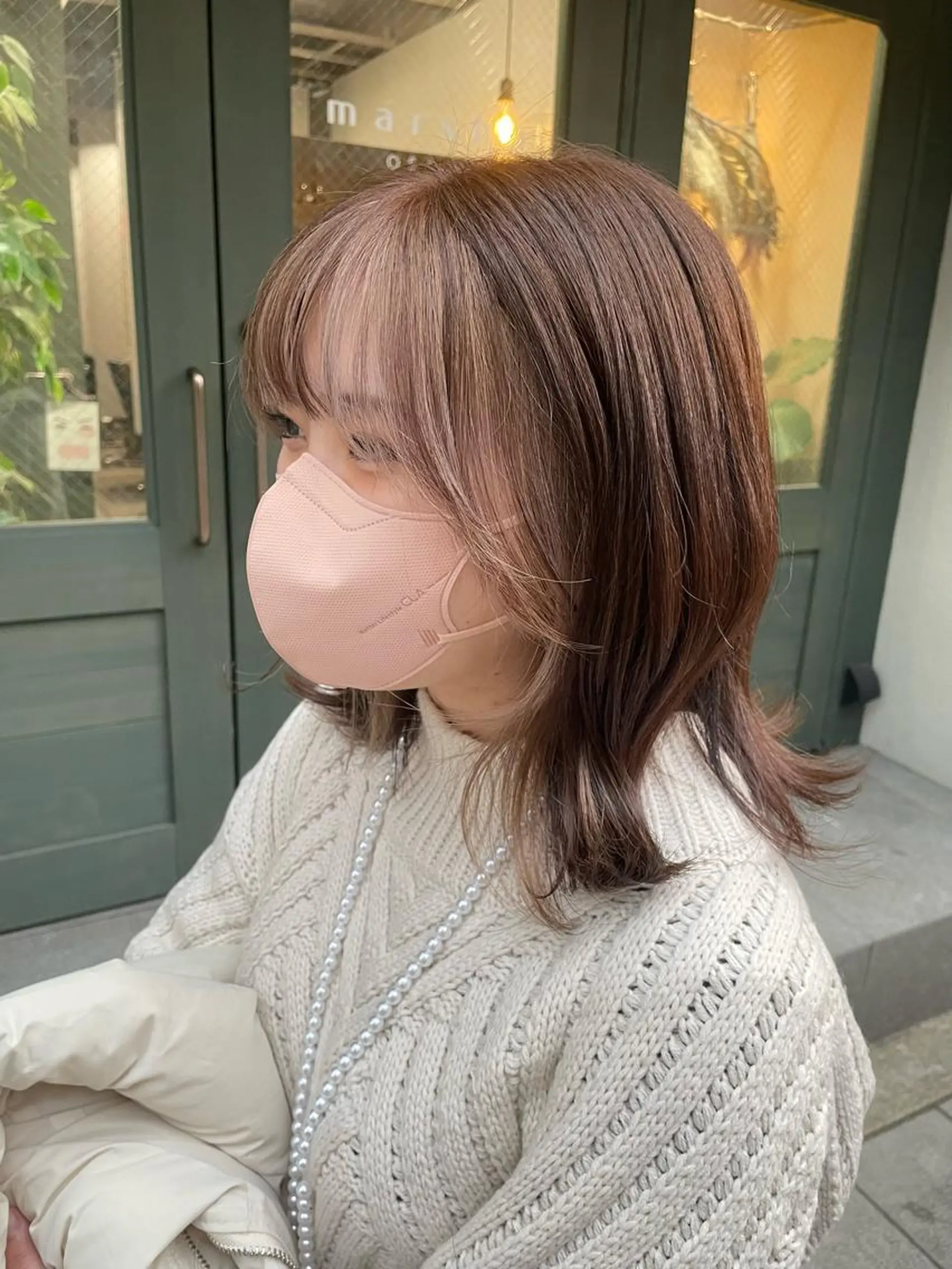 ミディアム カラー ミストバング  フェイスフレーミング Hana ♡ marshu梅田のヘアスタイル