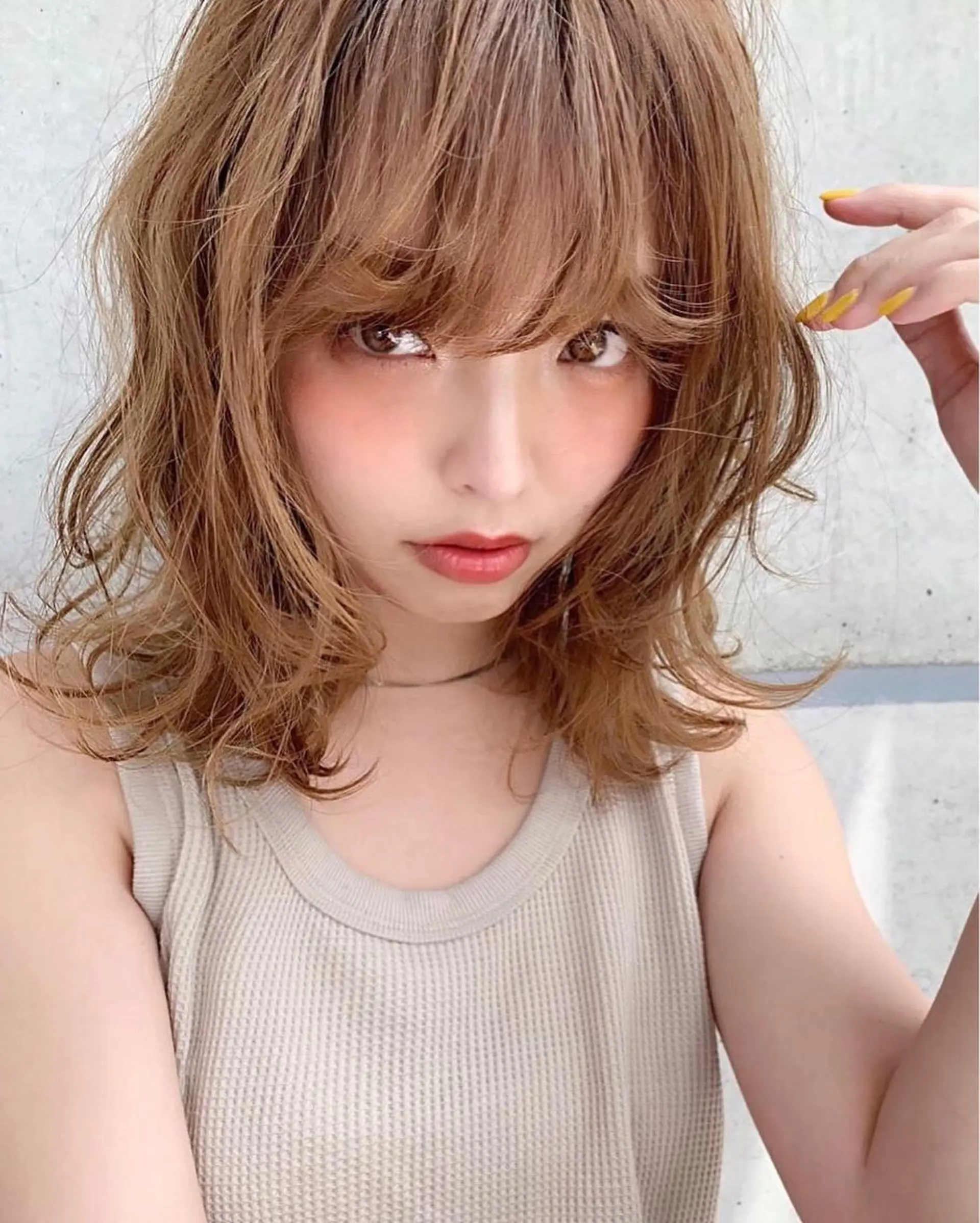 ミディアム カラー パーマ カット ヘアカラー トリートメント ヘアセット 【赤み消しカラー】 中野浩太のヘアスタイル