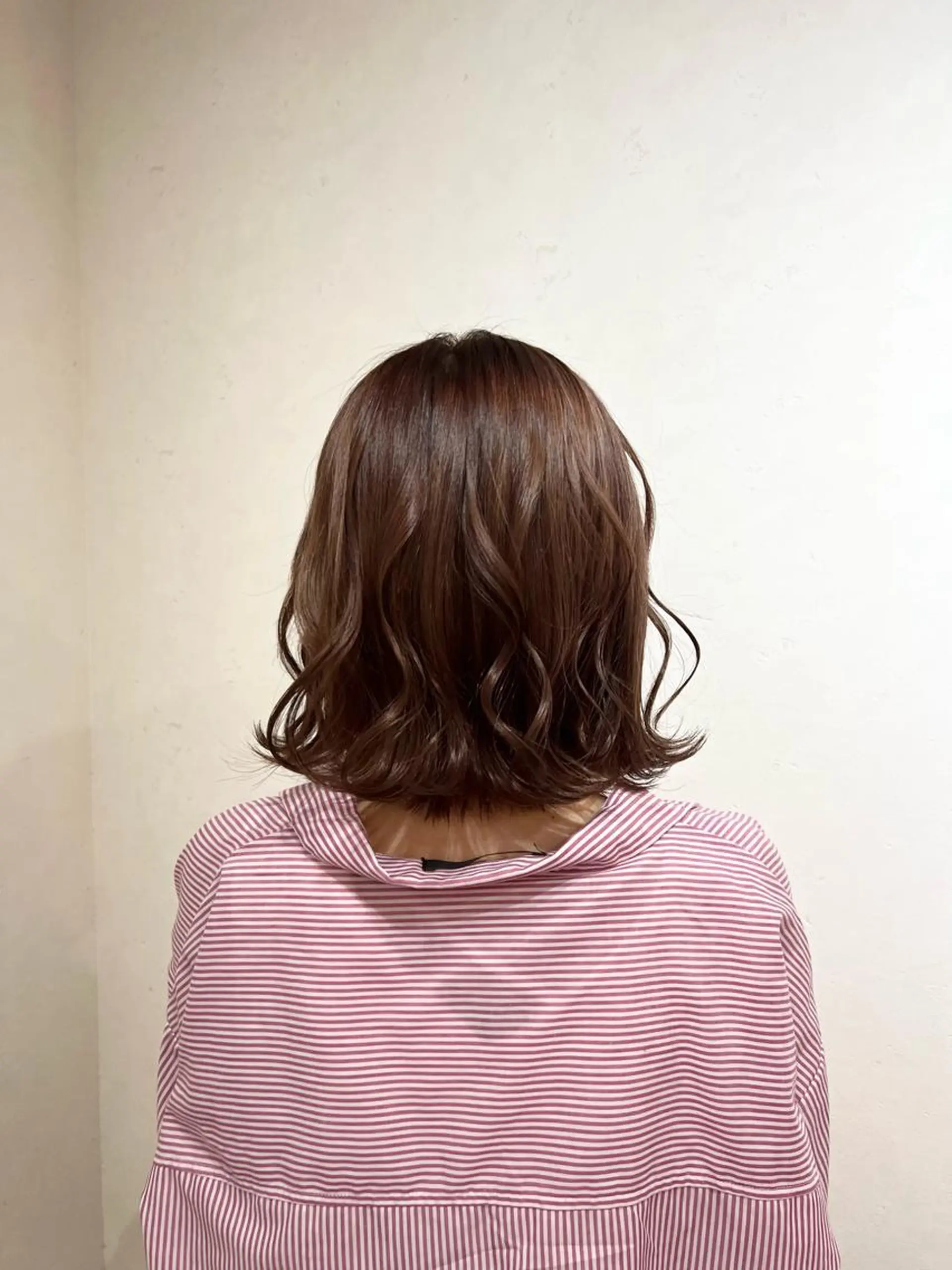 ミディアム カラー ベージュカラー ピンクカラー ピンクベージュ honen RUKAのヘアスタイル