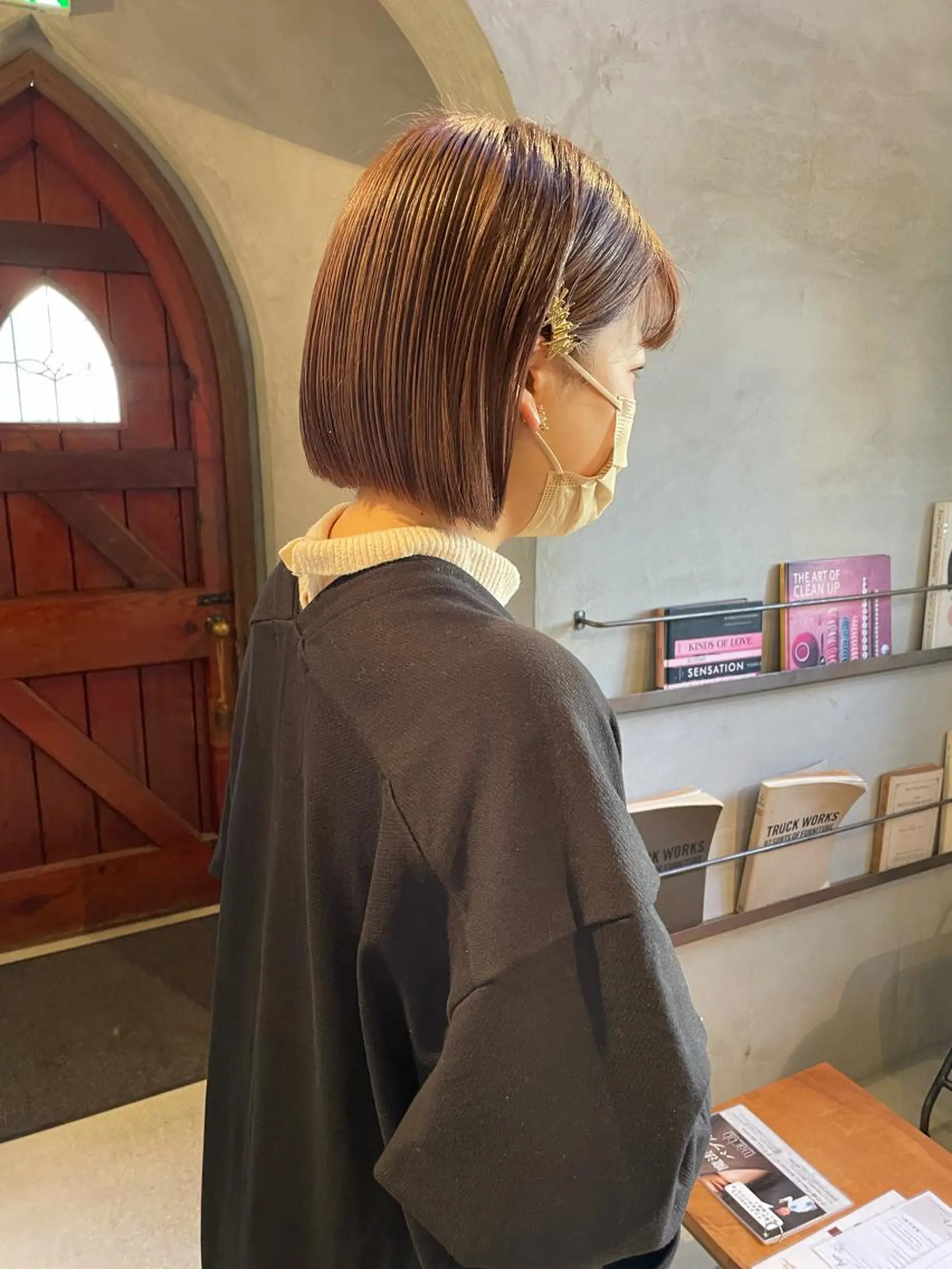 ミディアム カラー Musee plume所属・荻野七菜子 ボブのヘアスタイル