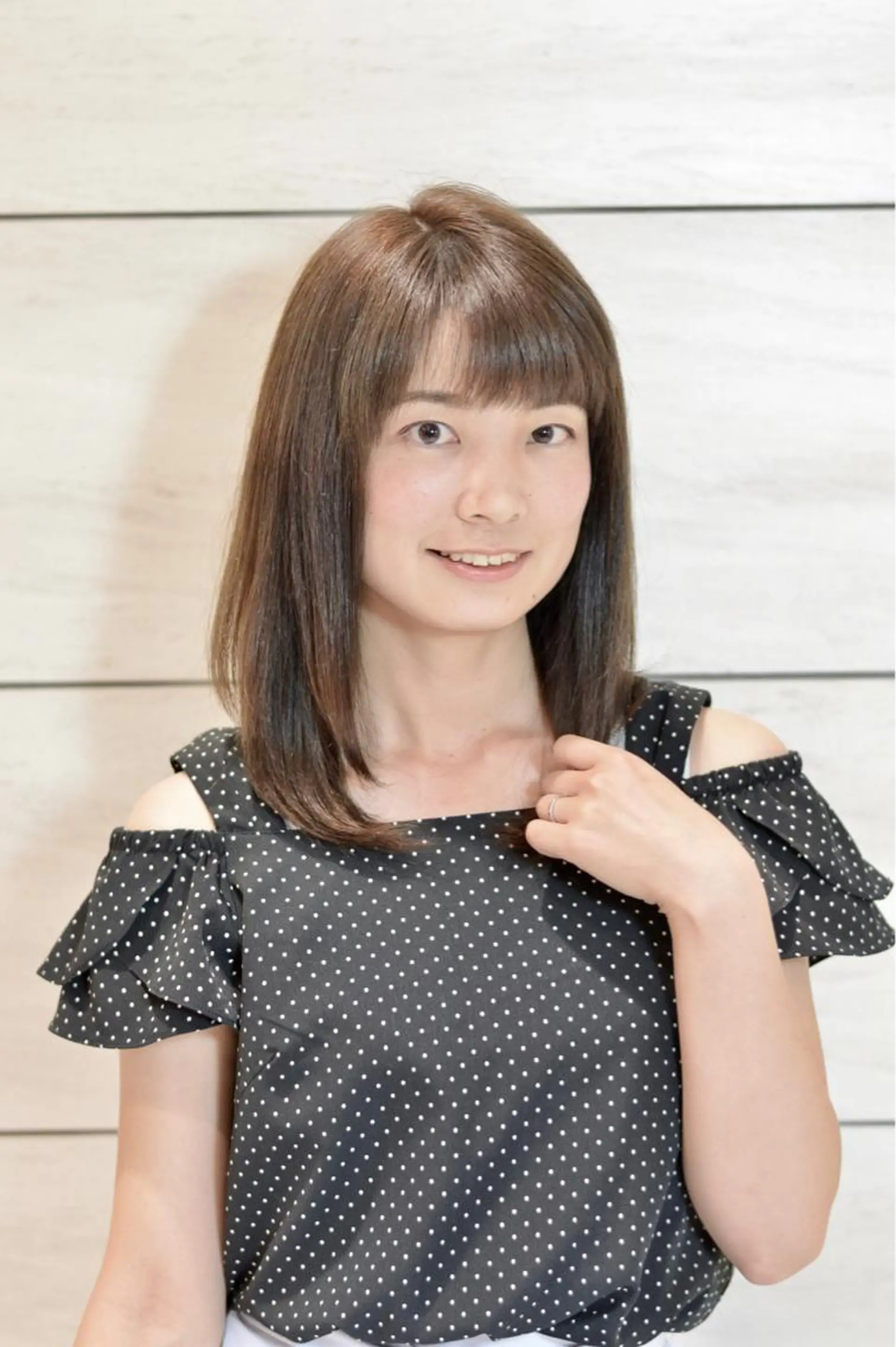 セミロング カラー パーマ ストレートパーマ テラモト カズヨシのヘアスタイル