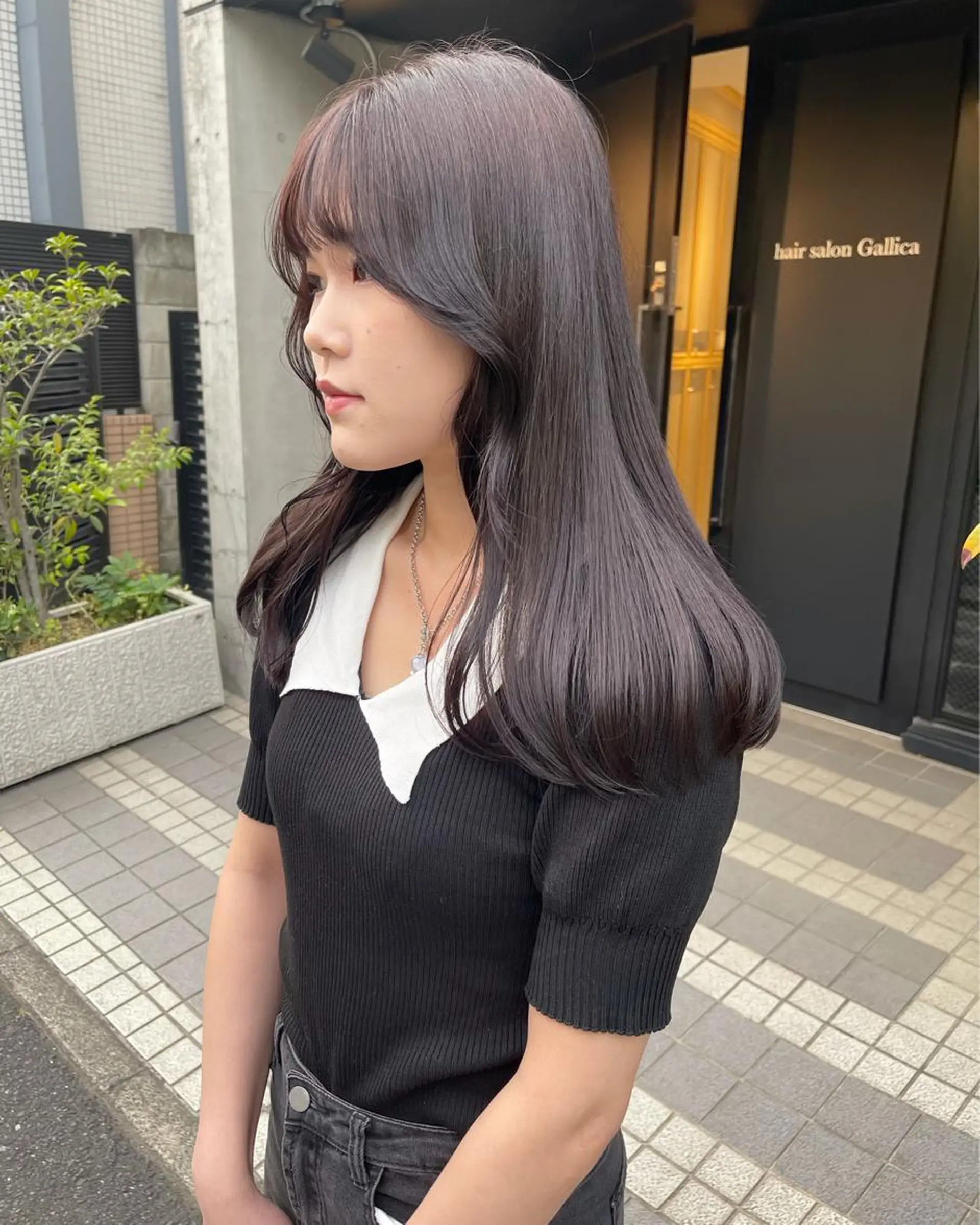 ロング カラー ラベンダーカラー ラベンダーグレー ヘアカラー トリートメント ヘッドスパ ラベンダー/レイヤー スタイル🤎mamiのヘアスタイル