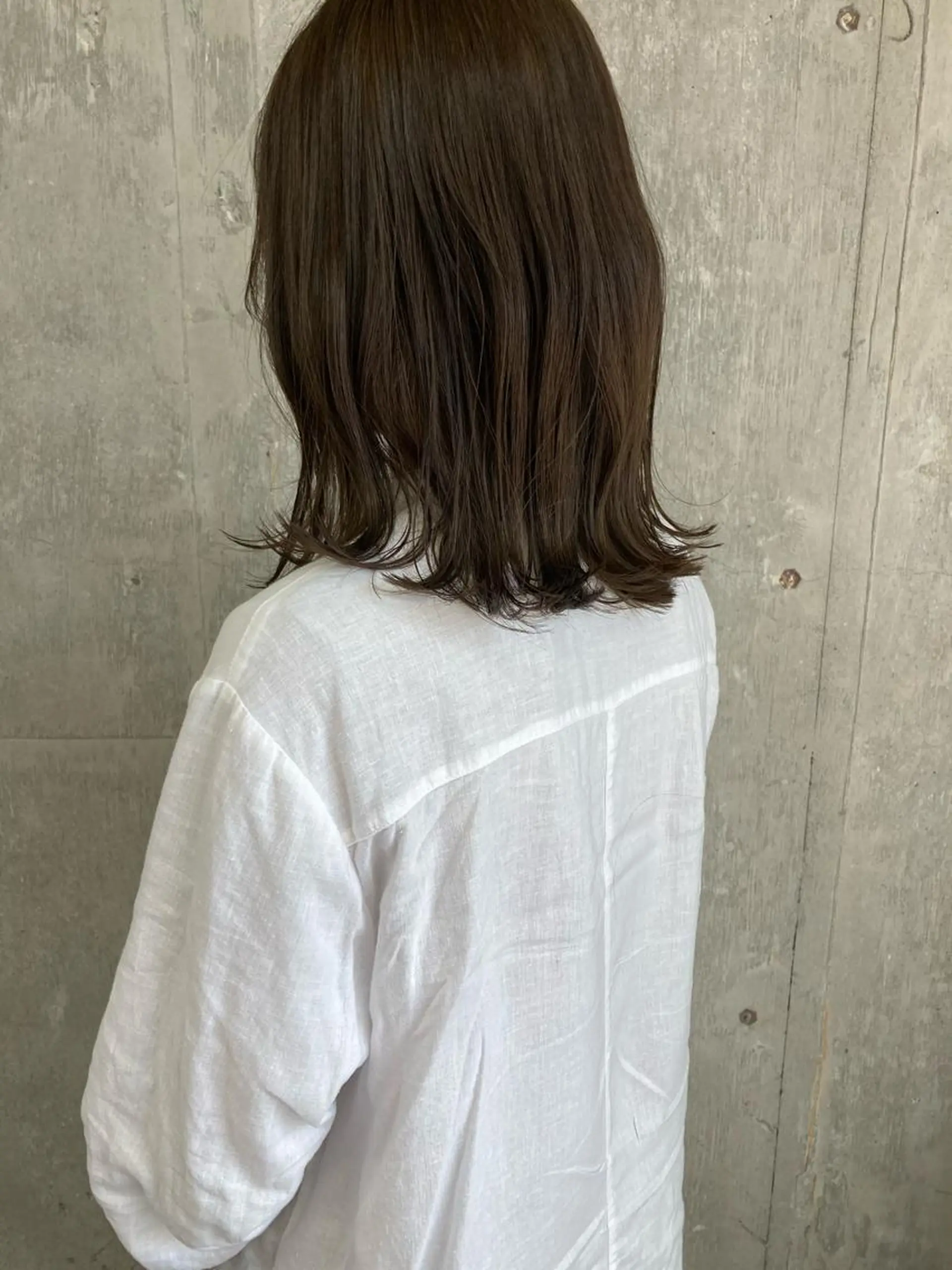 ミディアム カラー ベージュカラー オリーブベージュ カット 縮毛矯正 小木曽智美 /ボブ/ショートのヘアスタイル