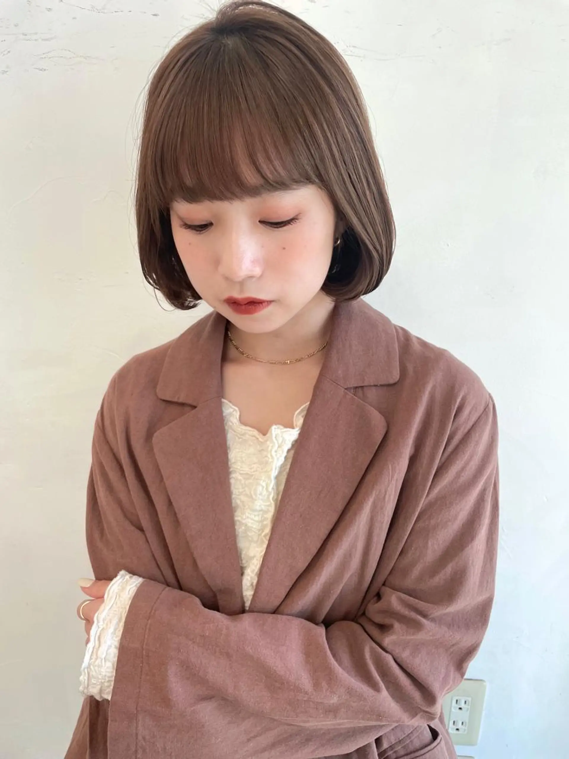 カラー ベージュカラー OAK 学芸大学所属・秋葉萌　透明感カラー /レイヤー/ボブ♡のヘアスタイル