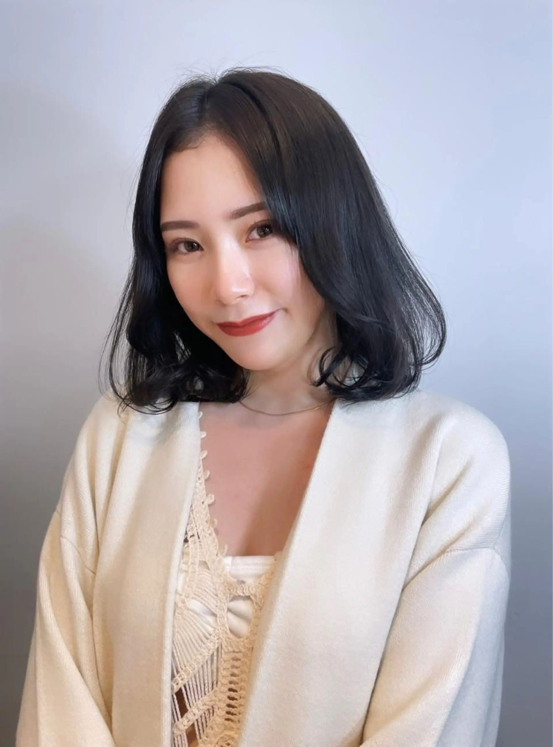 ミディアム カラー ヘアカラー ヘアセット レイヤーカット/ 縮毛矯正/ミサキ💐のヘアスタイル