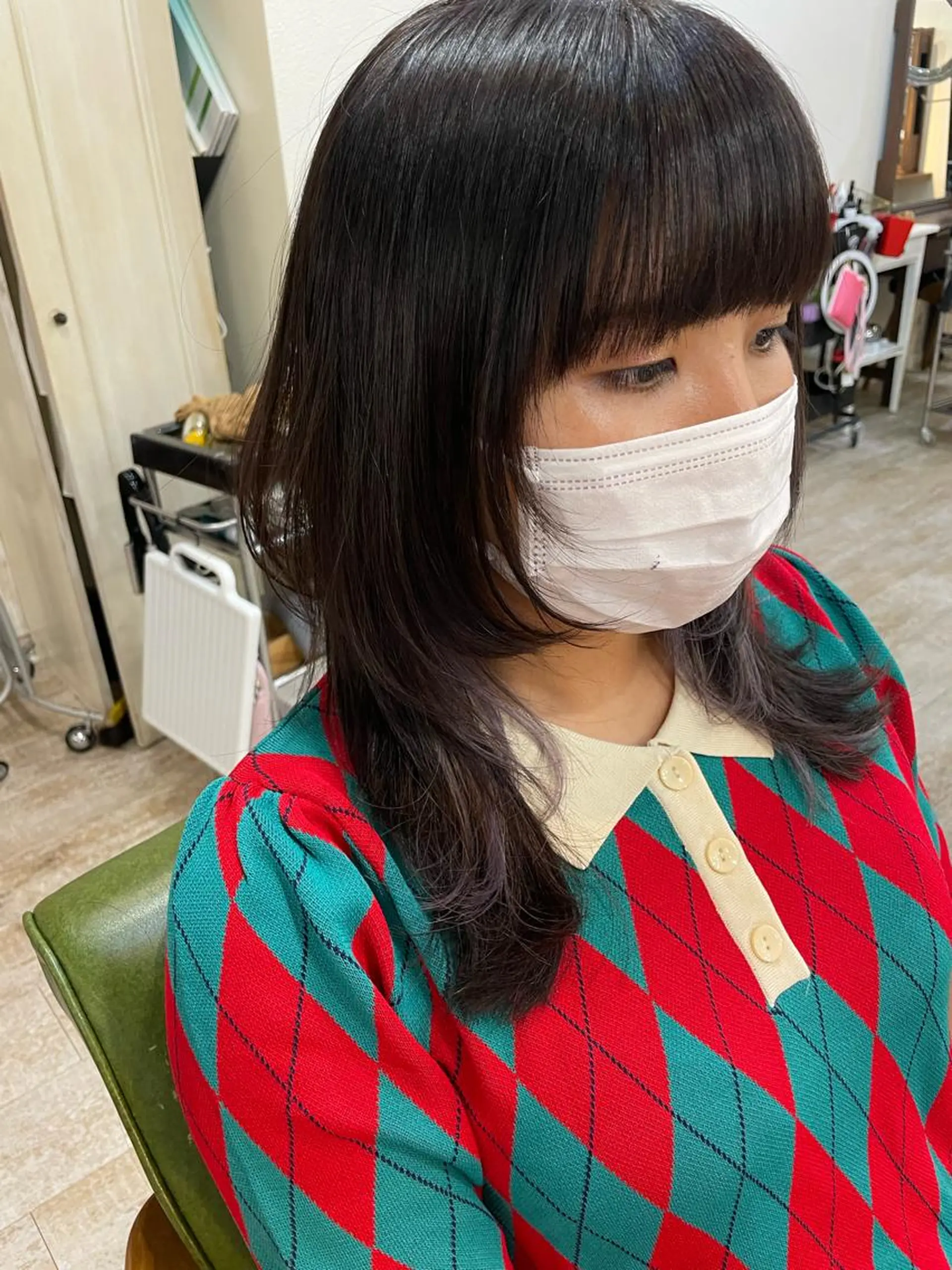 セミロング カット ヘアカラー トリートメント ウルフカット/ボブ りなのヘアスタイル