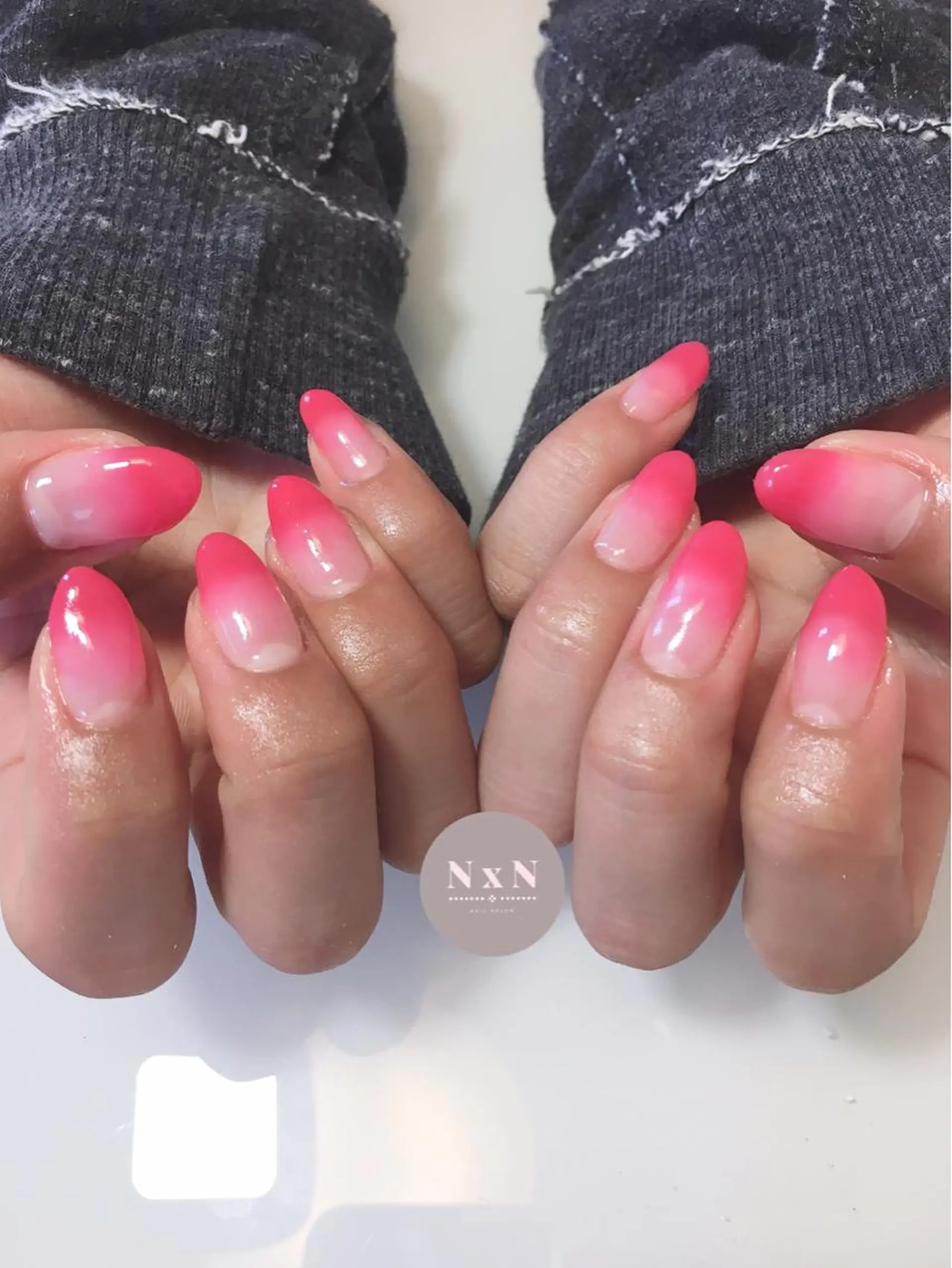 ネイル ジェルネイル ピンク ぷっくりネイル ハンドネイル nail salon N×Nのネイルデザイン