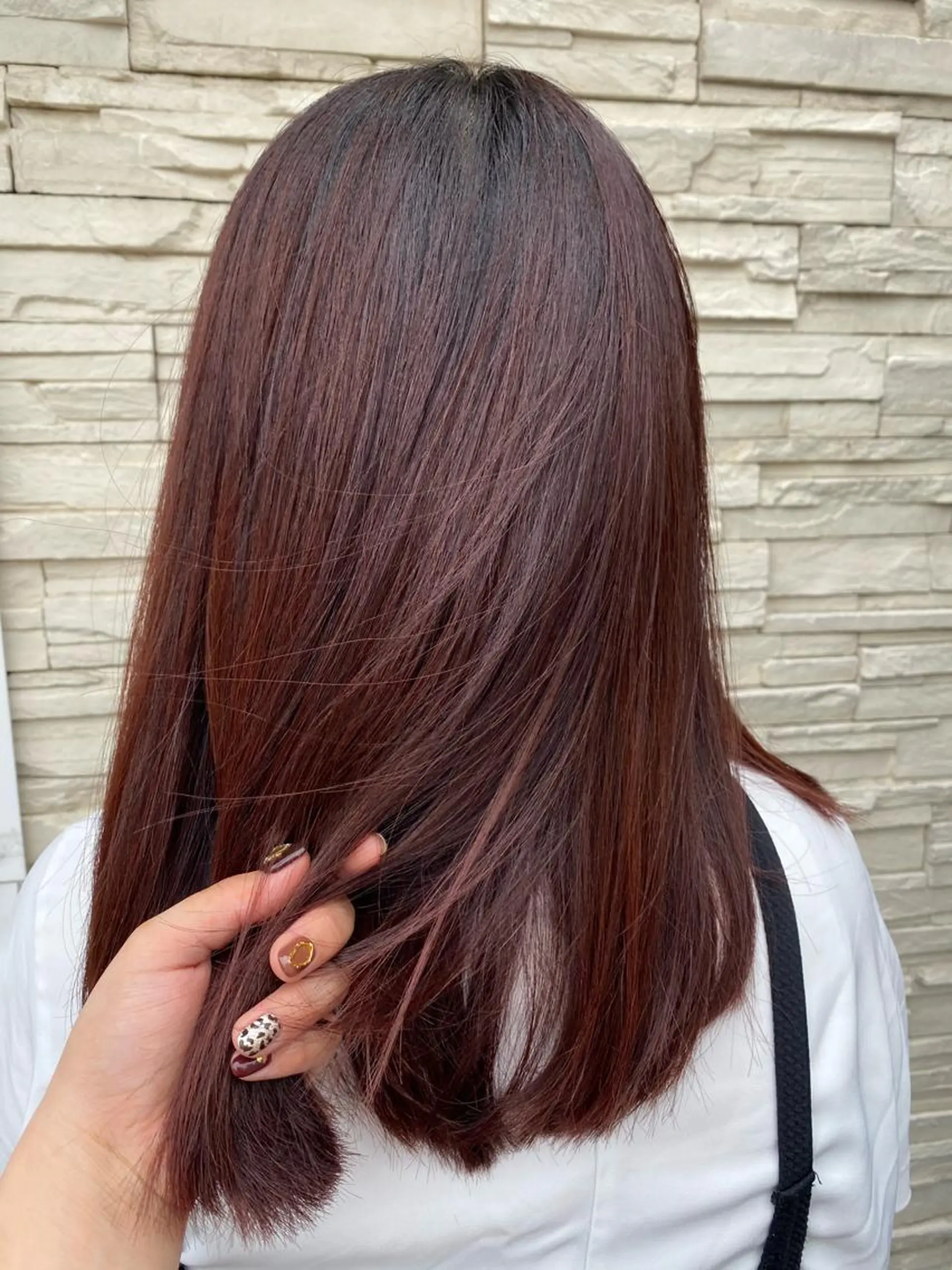 セミロング レッドブラウン カット ヘアカラー トリートメント 😺ヒアリング 重視😺小川のヘアスタイル