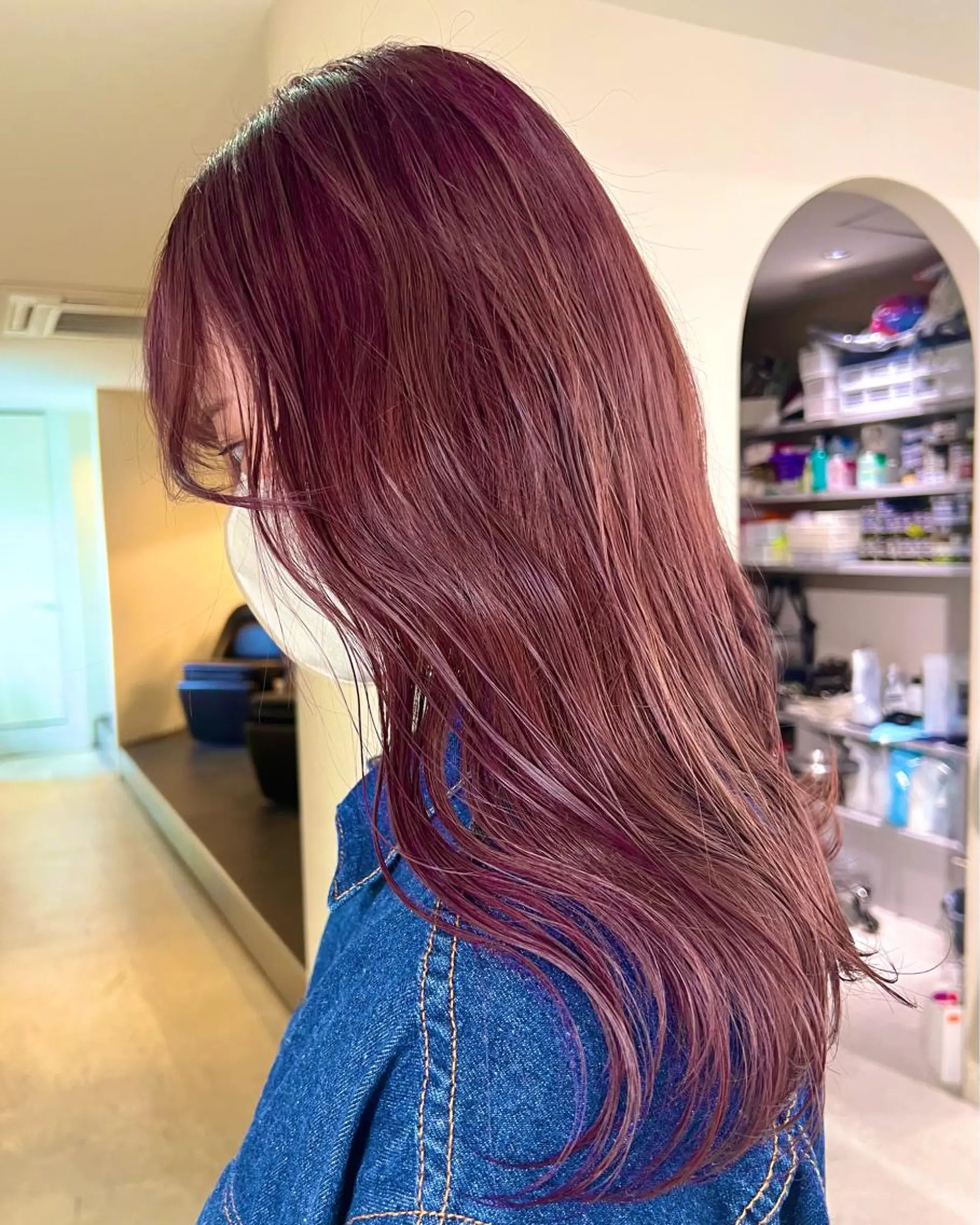 セミロング カラー ラベンダーカラー ピンクカラー ピンクラベンダー RAIMA ハイトーン/レイヤーのヘアスタイル