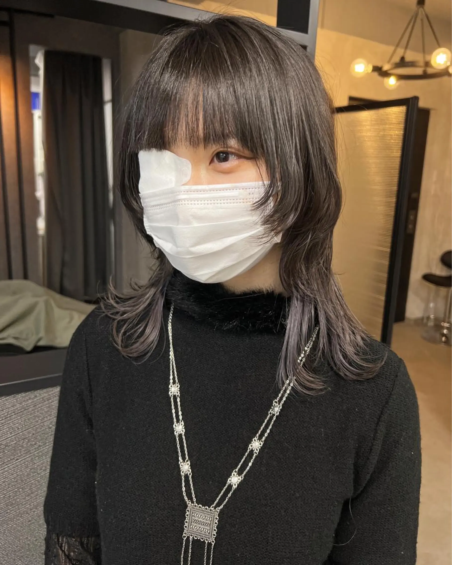 セミロング ブリーチ/ウルフ ハッシュカット/石山のヘアスタイル