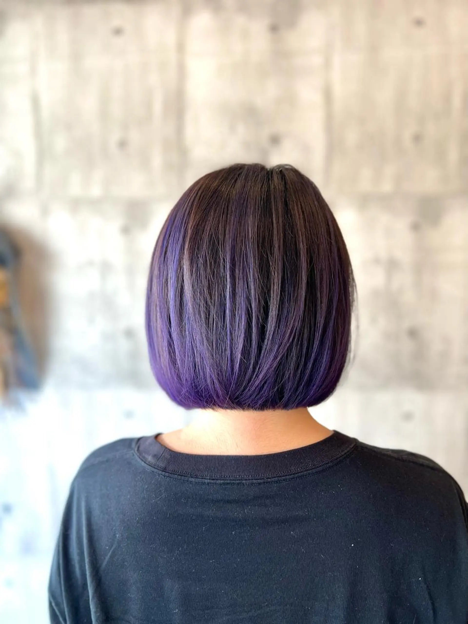 ミディアム カラー バレイヤージュ ブルーカラー 透明感カラー ボブ レイヤーカット ヘアカラー Style Tのヘアスタイル