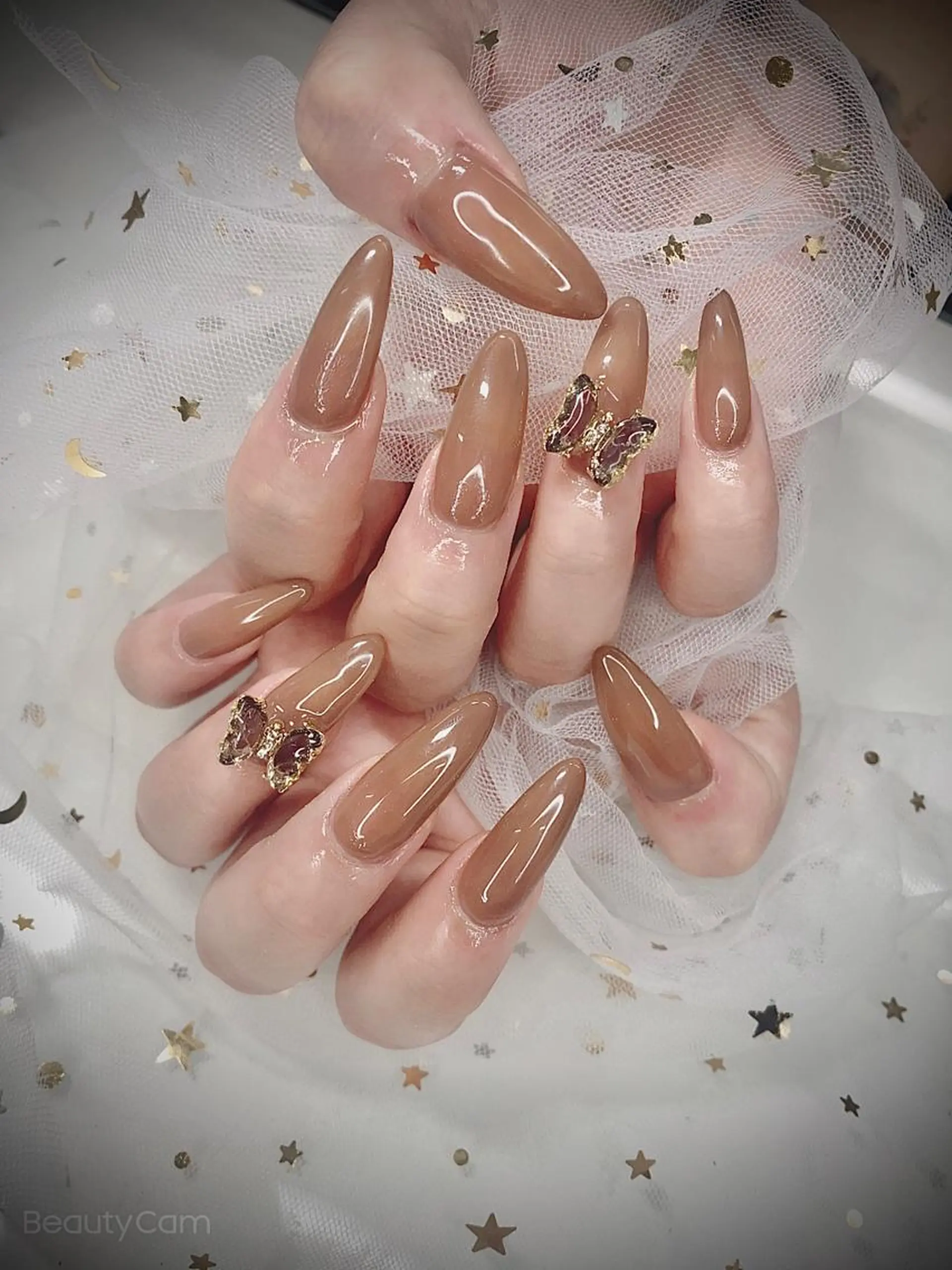 ネイル I-nailロング /ワンホン/キラキラのネイルデザイン