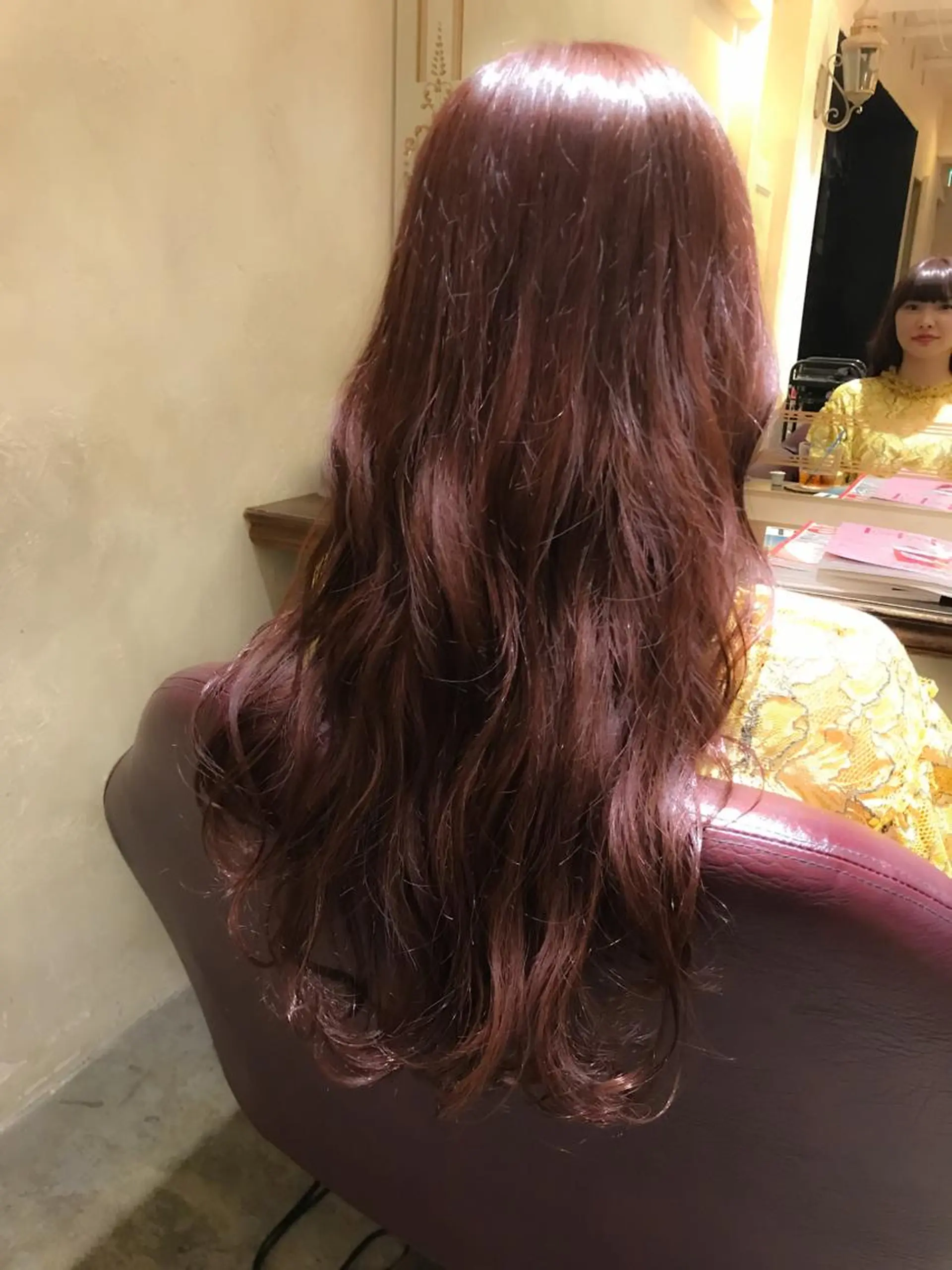 セミロング カラー パーマ イルミナカラー ピンクカラー 🌈髪質改善💕 縮毛矯正✨青木まで✨のヘアスタイル