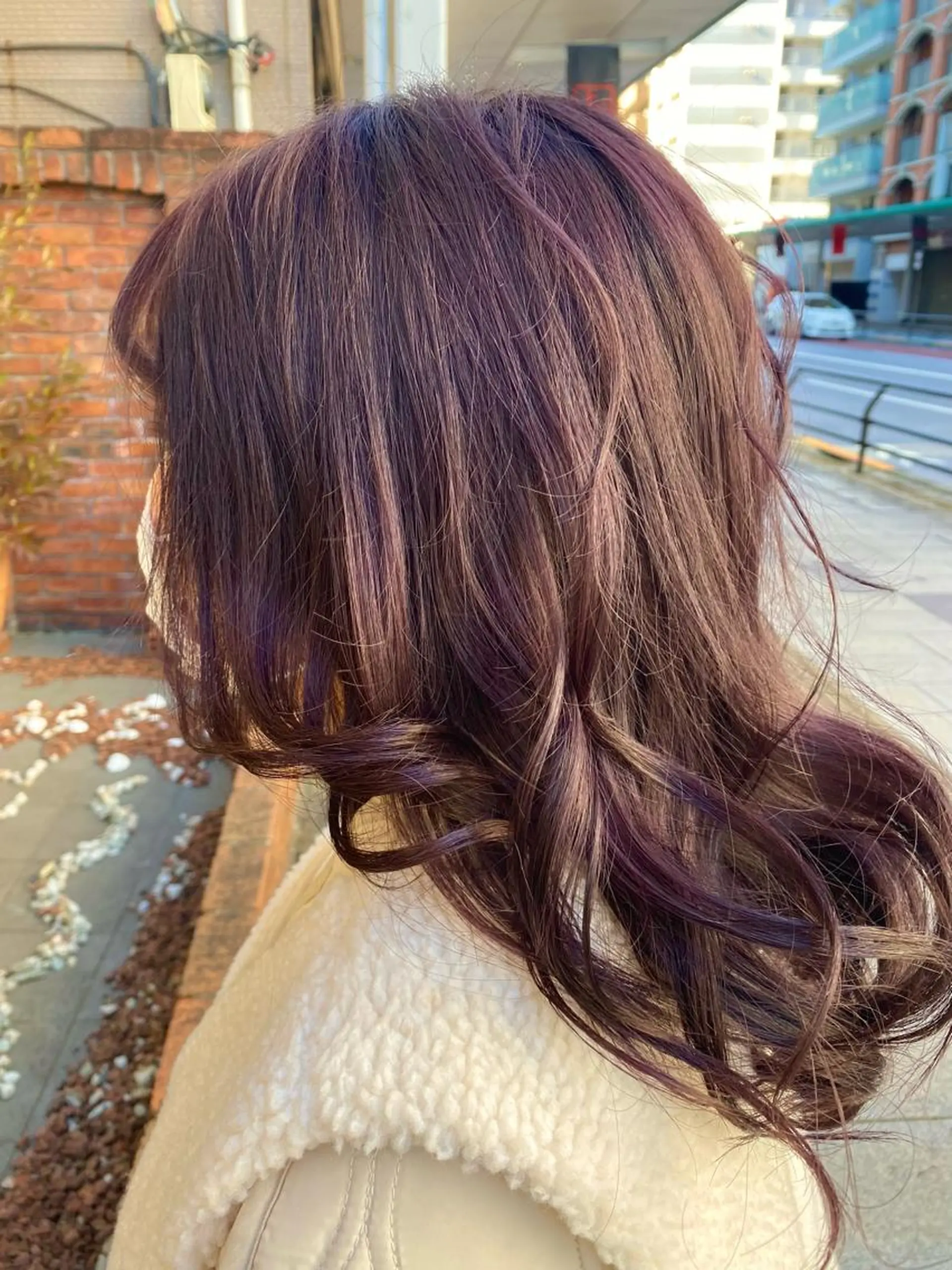 ロング カラー ピンクカラー バイオレットカラー バイオレットピンク カット ヘアカラー トリートメント 特殊カラー特化 ✂️SHIAN フジのヘアスタイル