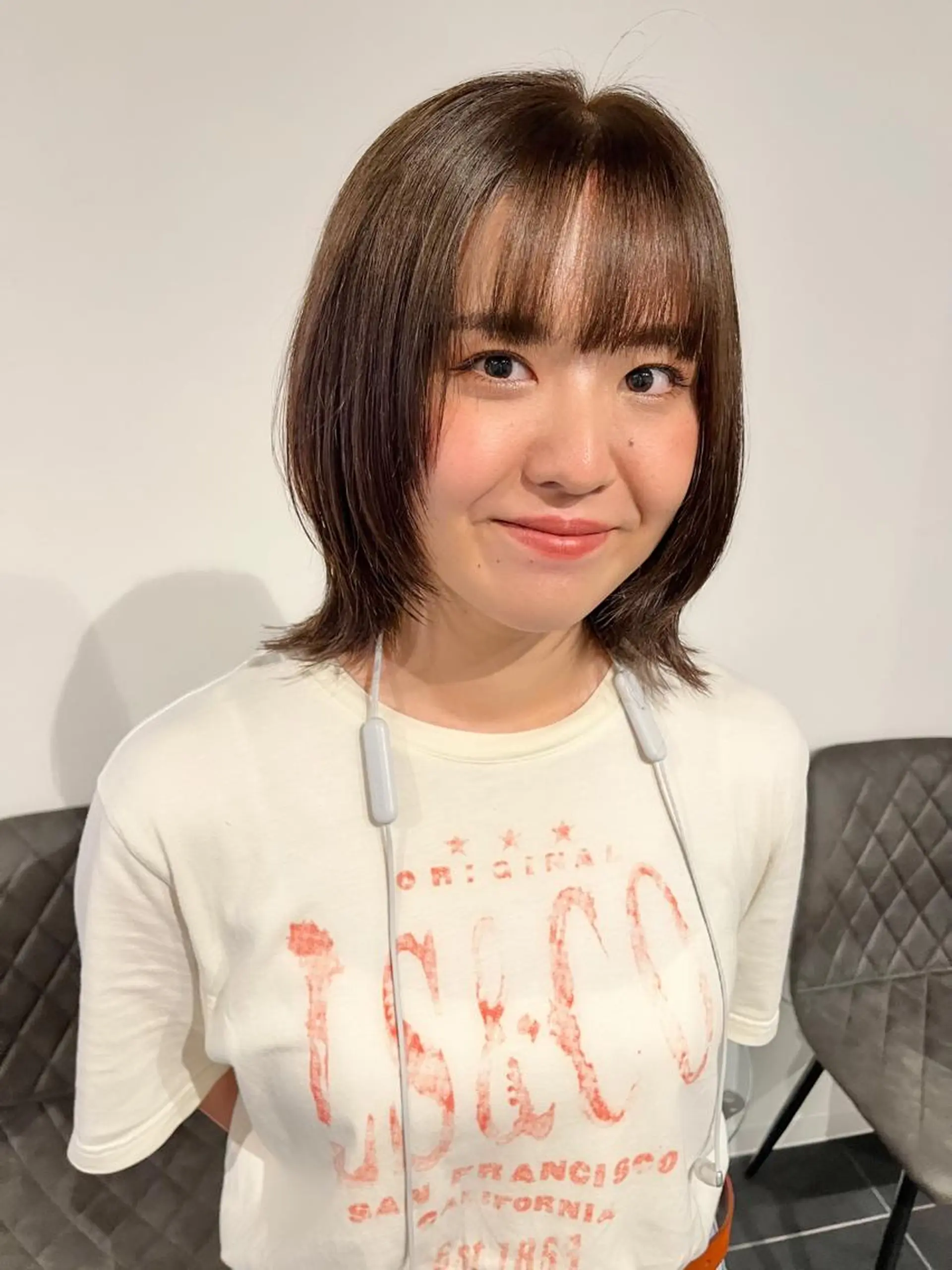 ミディアム カラー ベージュカラー ブラウンカラー ナチュラルブラウン ウルフカット カット ヘアカラー ショート/パーマ/ カラー/FUKOのヘアスタイル